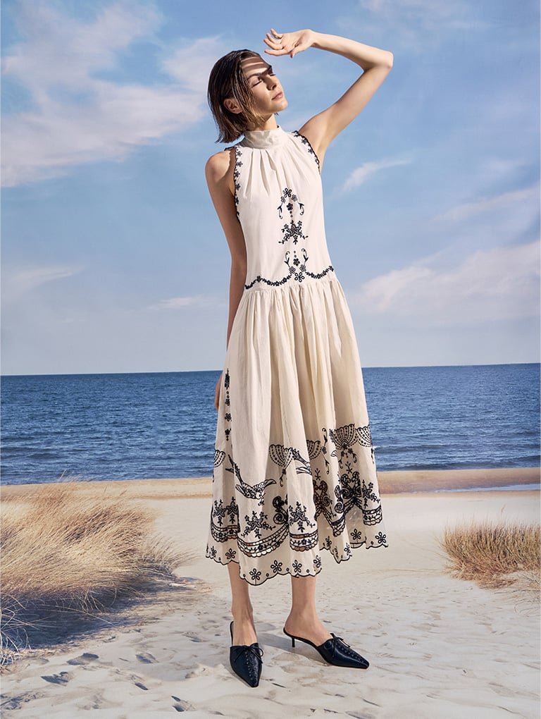 Women’s satin lace-up pointed-toe kitten-heel mules – CHARLES & KEITH