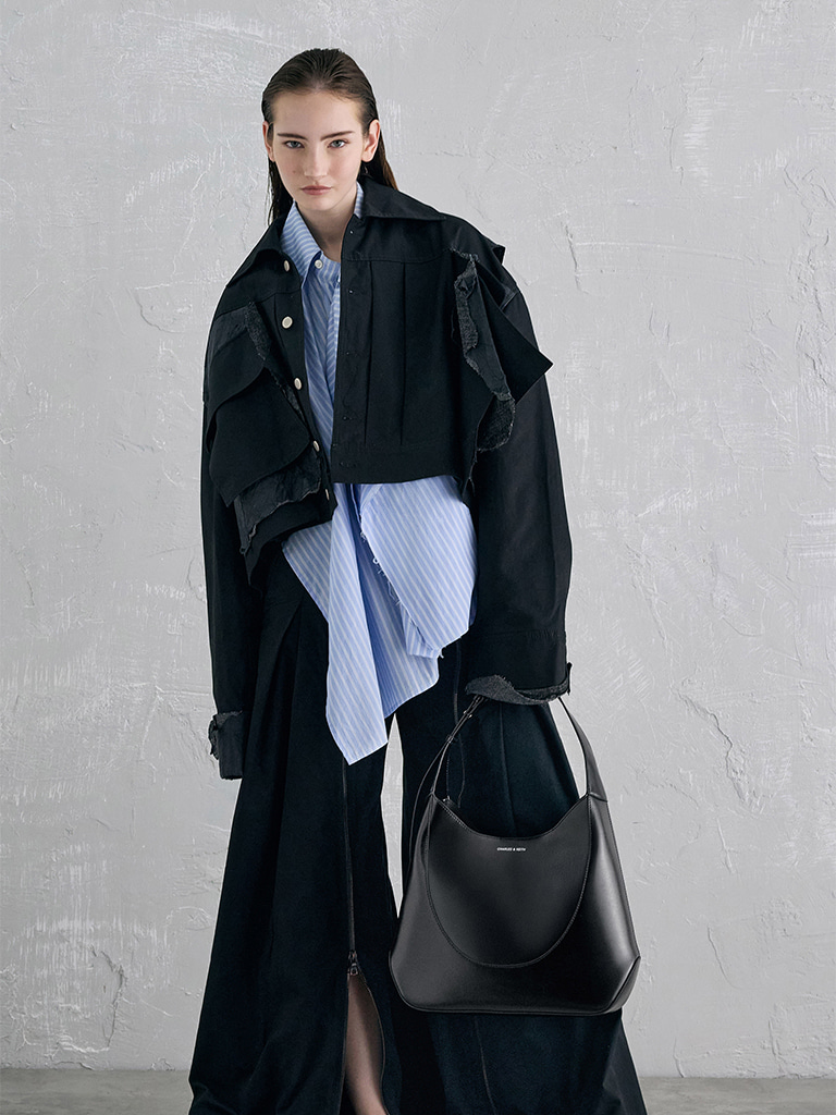Women’s Sigrid hobo bag in noir  - CHARLES & KEITH
