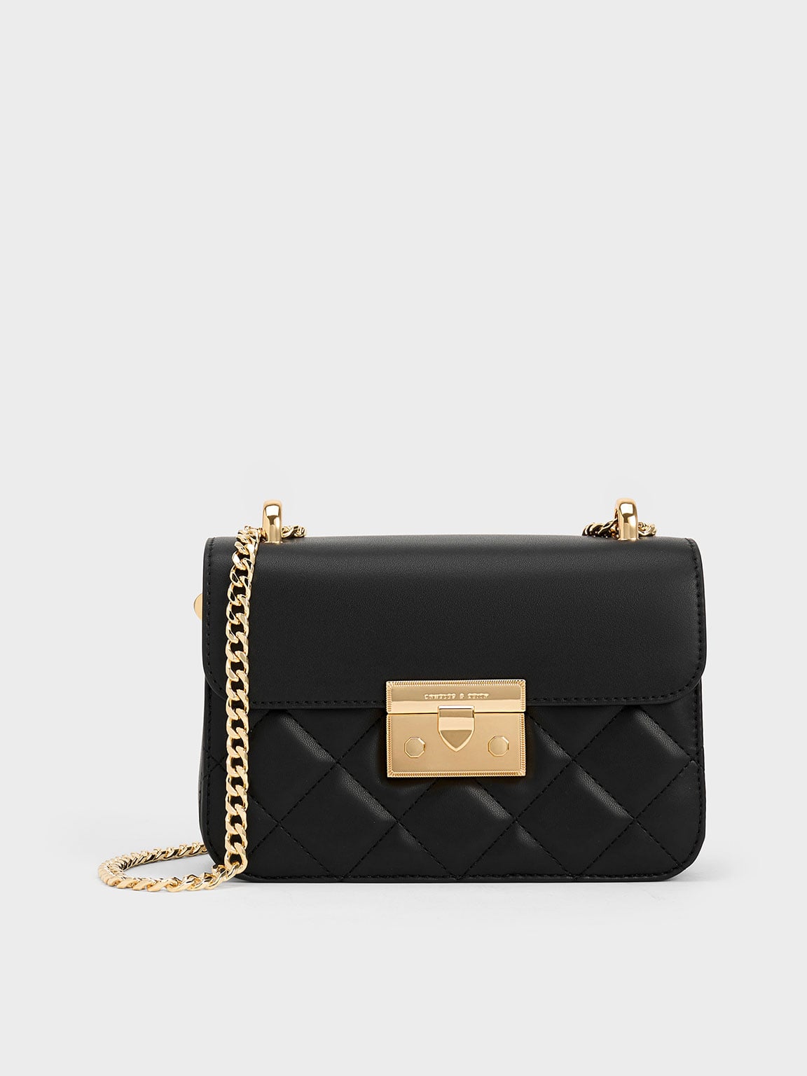 Black Alva Quilted Chain-Handle Bag - Black - Bags - CHARLES