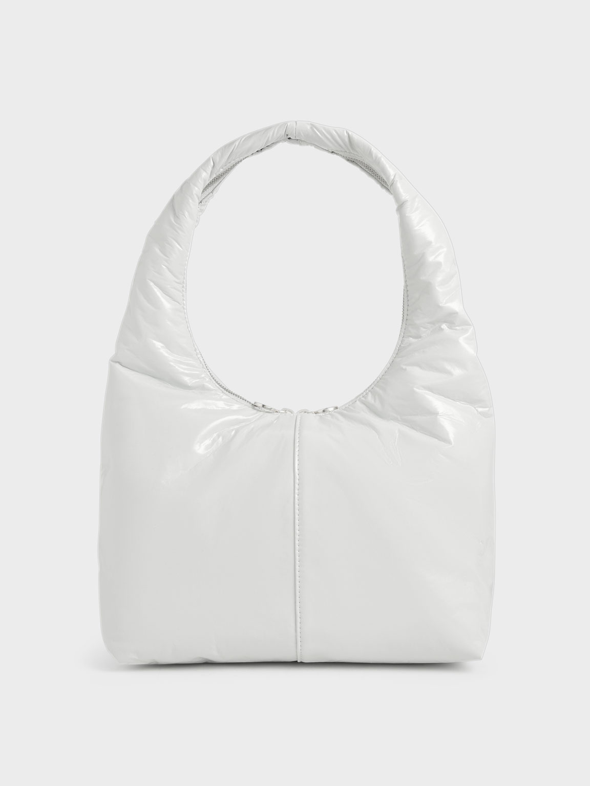 Wrinkled-Effect Large Hobo Bag