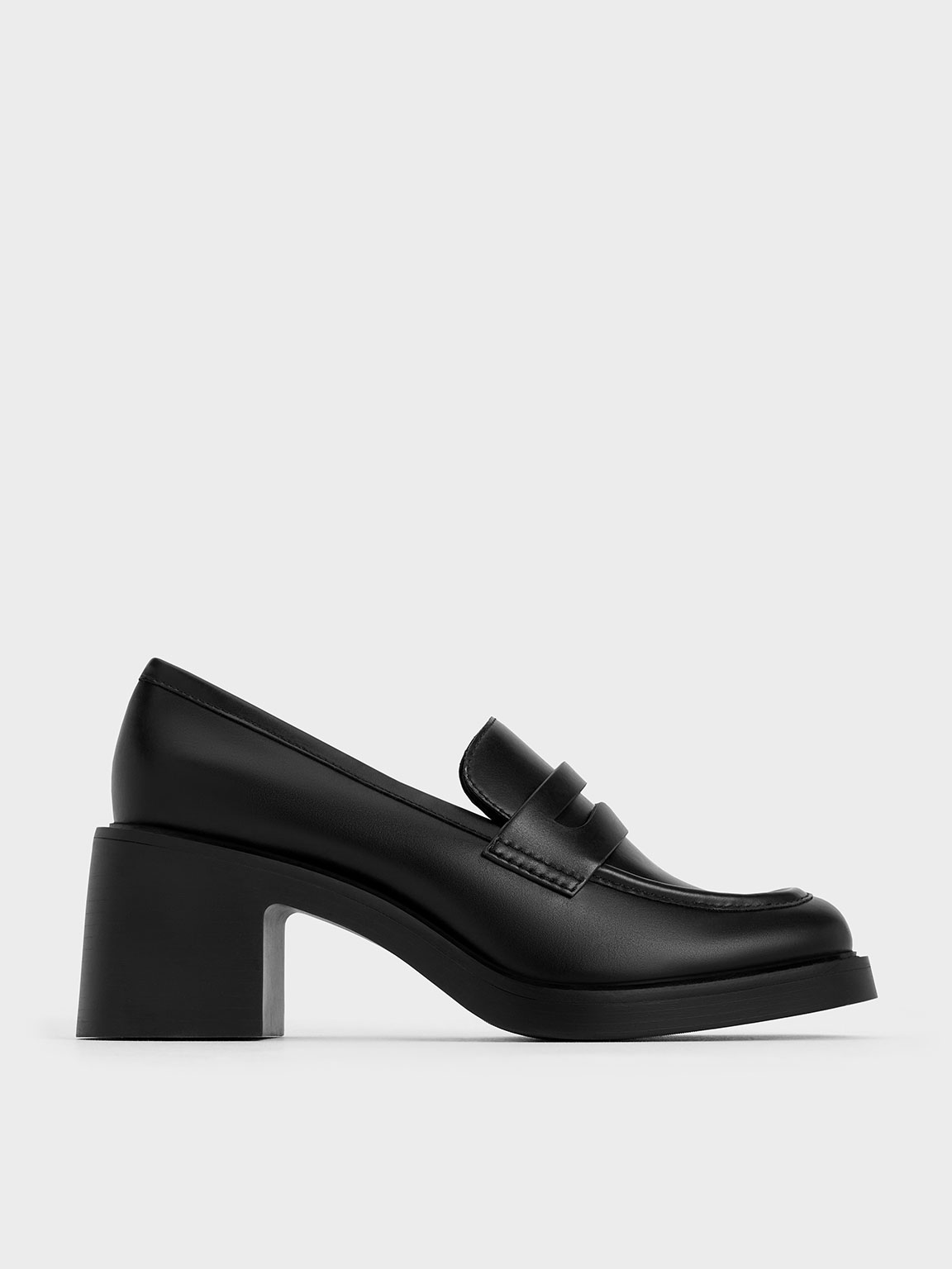 Black Hester Loafer Pumps - CHARLES & KEITH DE
