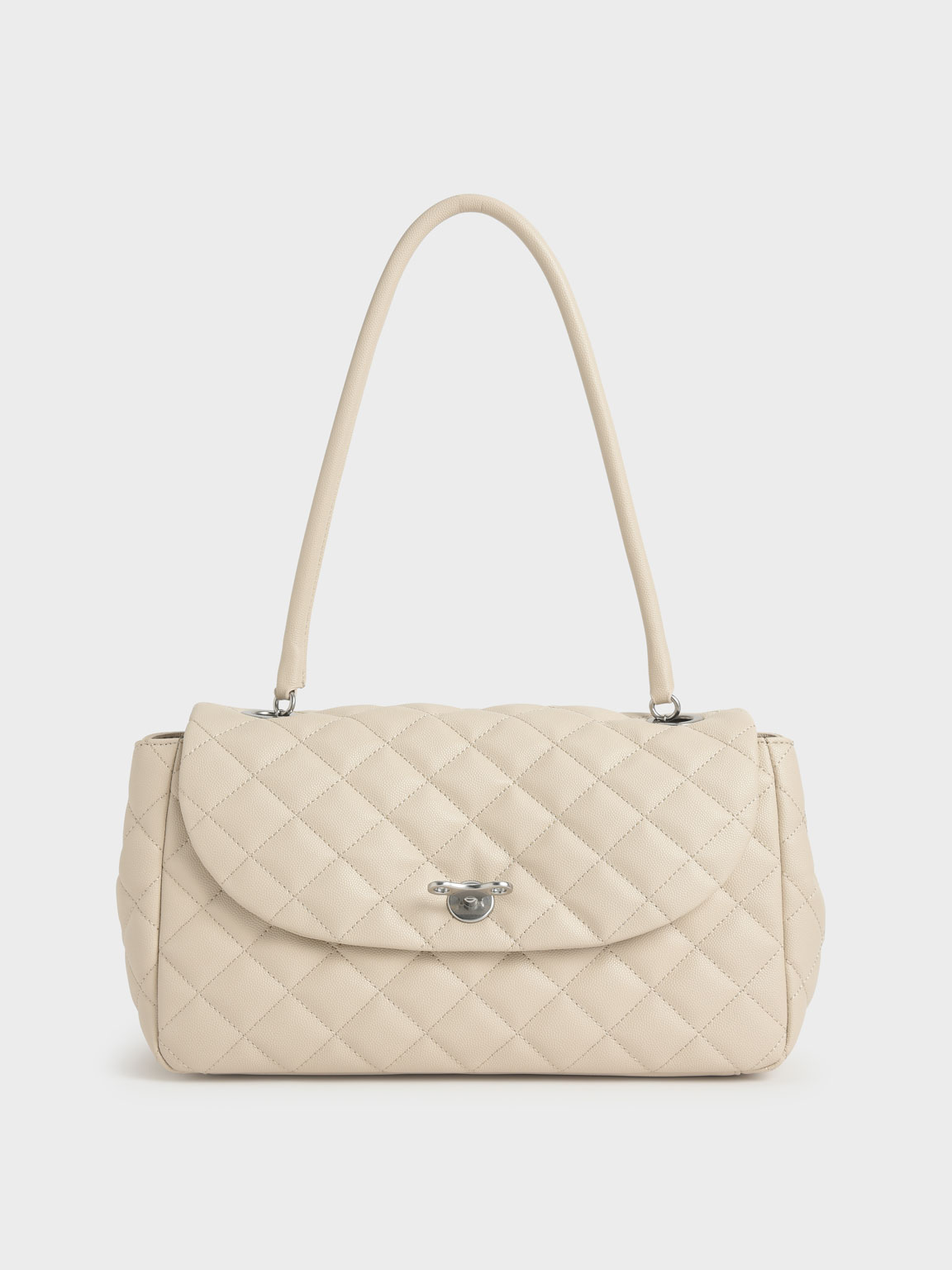 Chain Link Quilted Top Handle Bag
