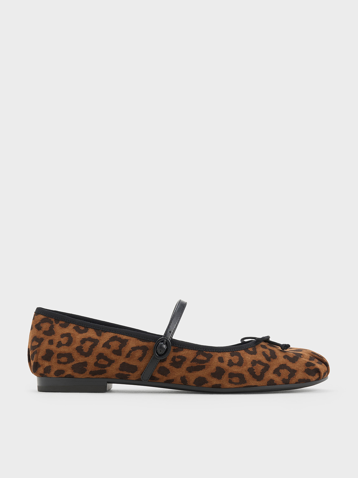 Animal Print Brown Emiko Leopard-Print Bow Mary Jane Flats