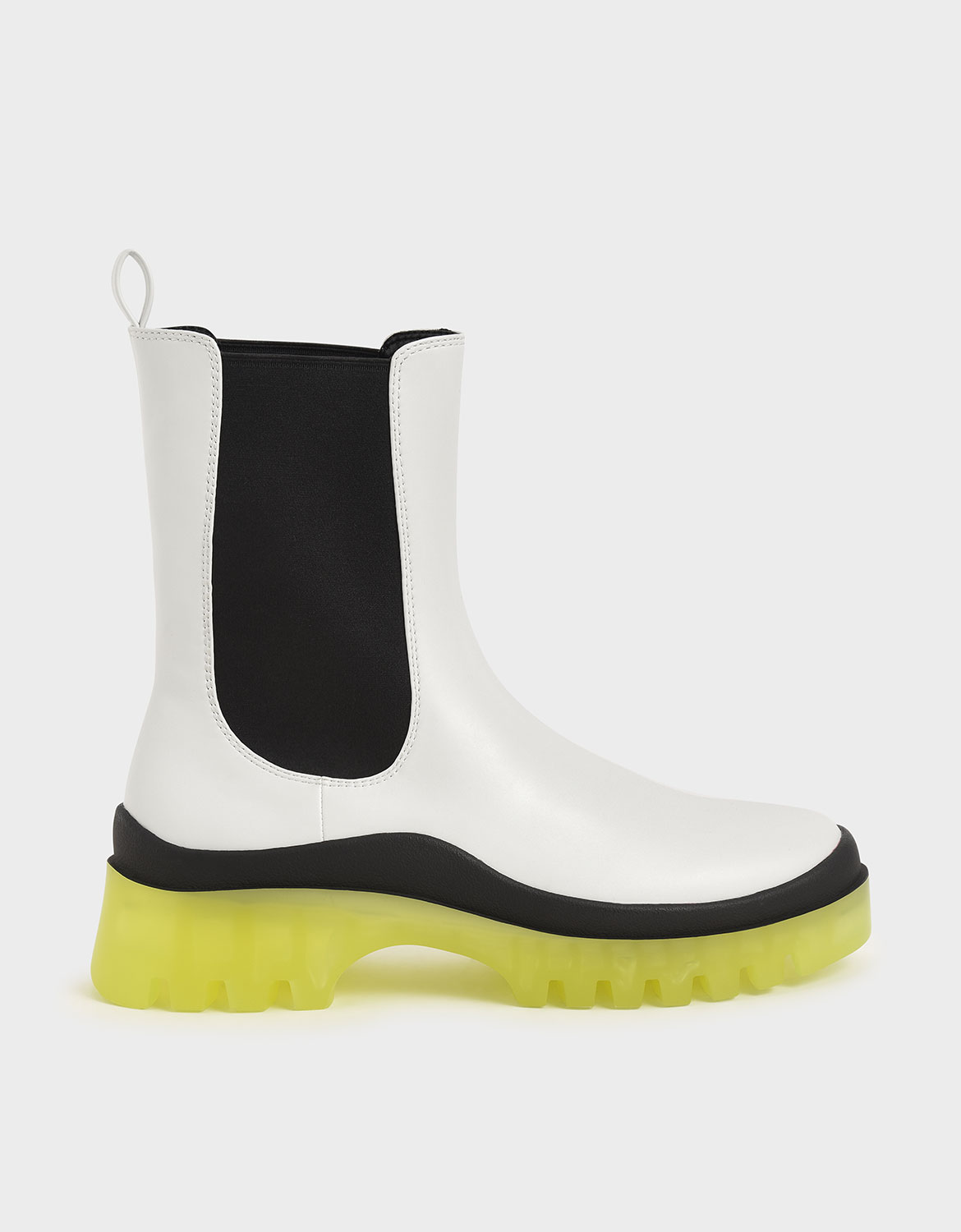 Clear Sole Chelsea Boots