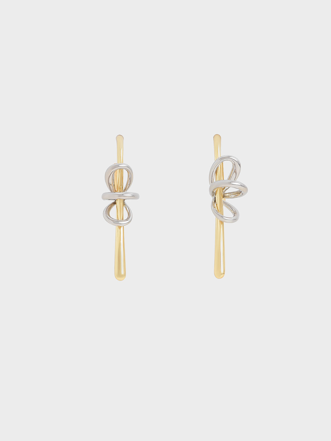 Two-Tone Sculptural Drop Earrings