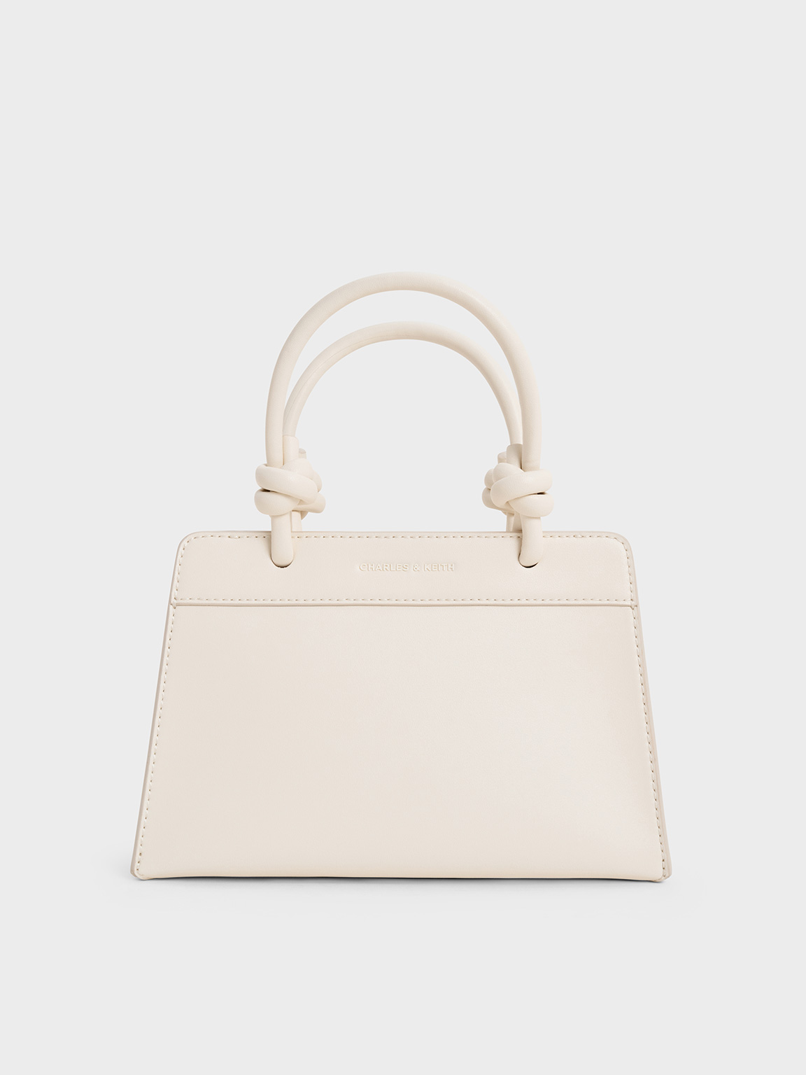 Cream Sabine Knotted-Handle Trapeze Tote Bag - Cream - CHARLES