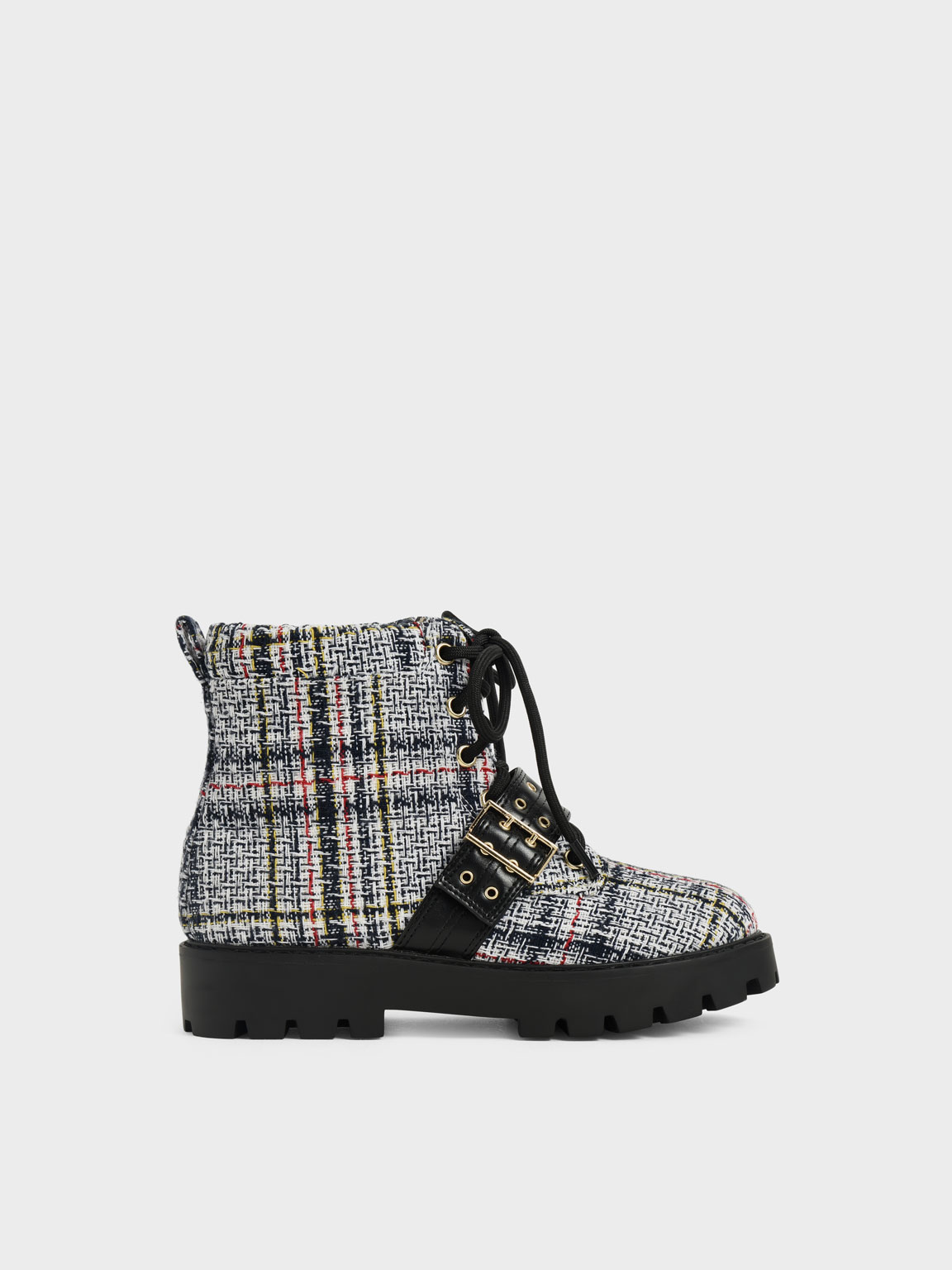 Girls' Tweed Lace-Up Ankle Boots
