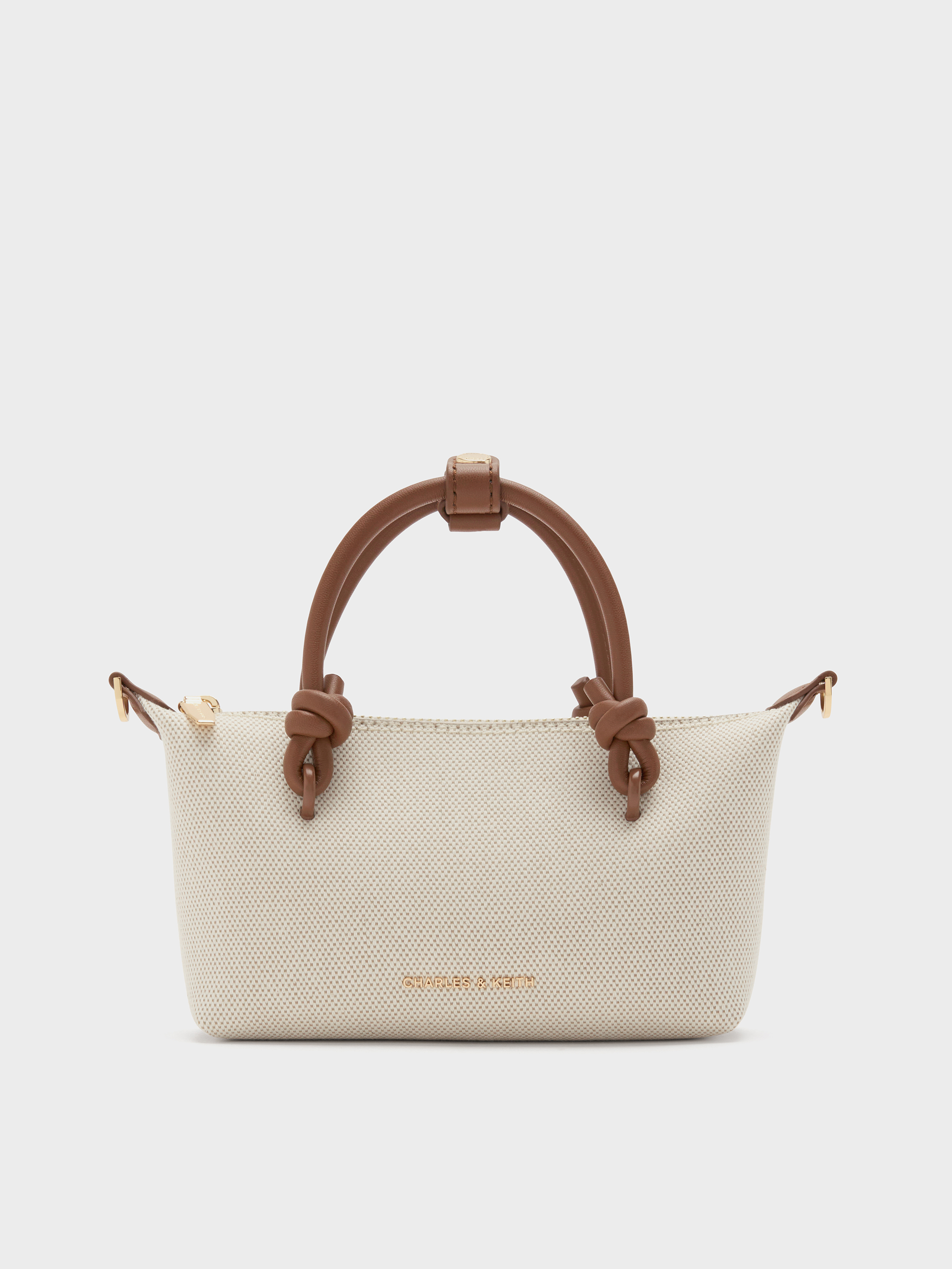 Chocolate Sammie Canvas Knotted-Handle Tote Bag - Chocolate - Bags
