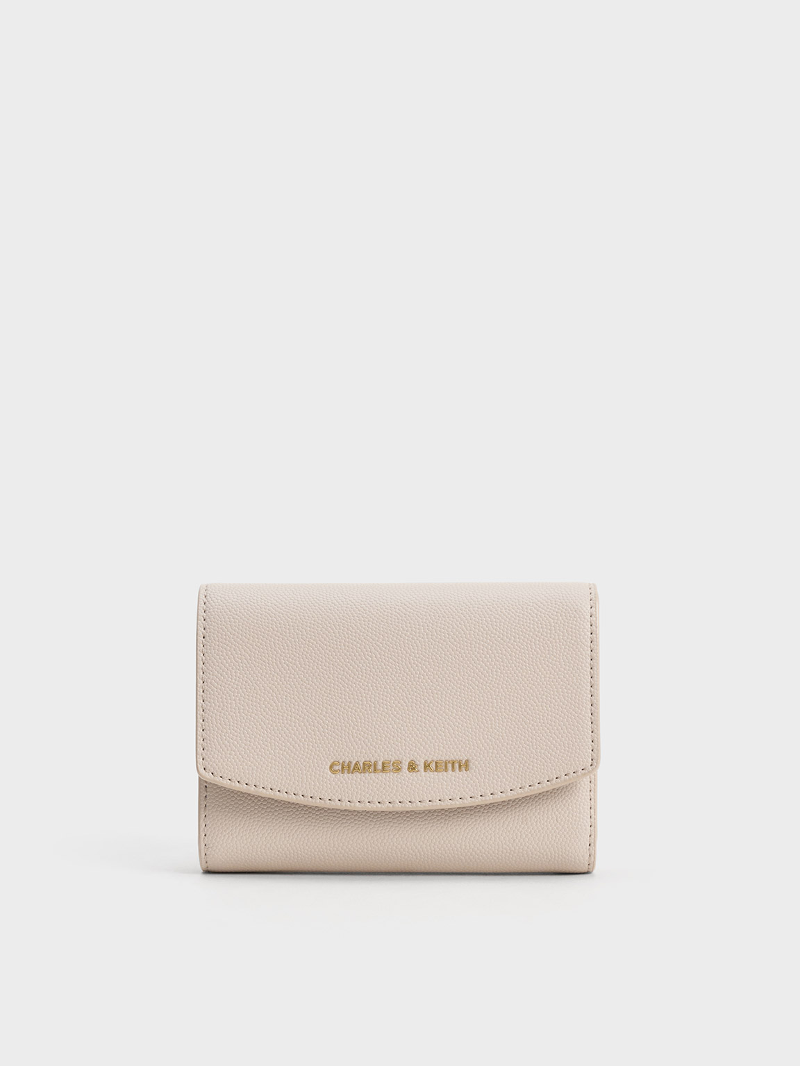 Oat Curved Front Flap Wallet - CHARLES & KEITH DE