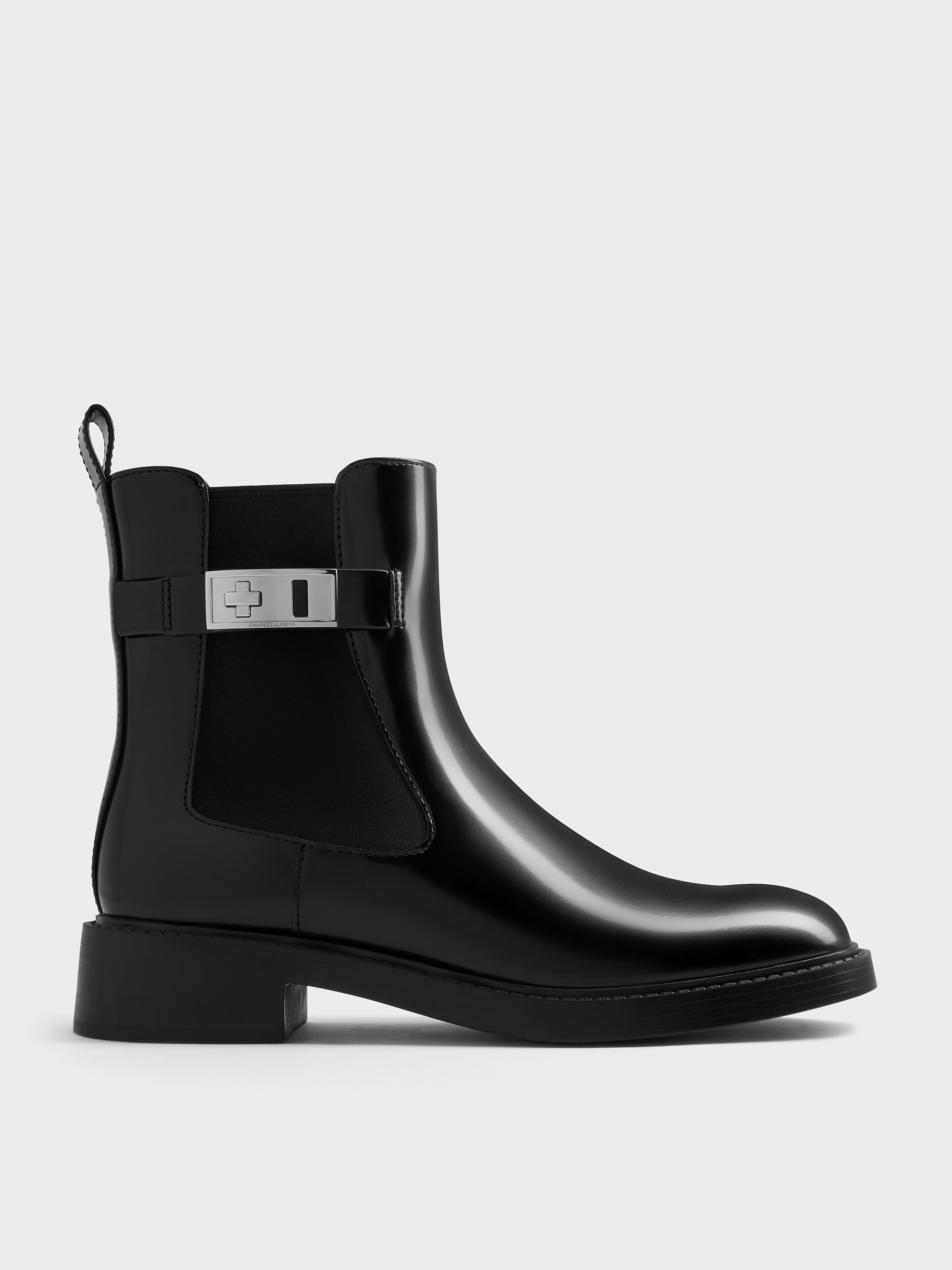 Black Box Lando Metallic-Buckle Chelsea Boots - Black Box