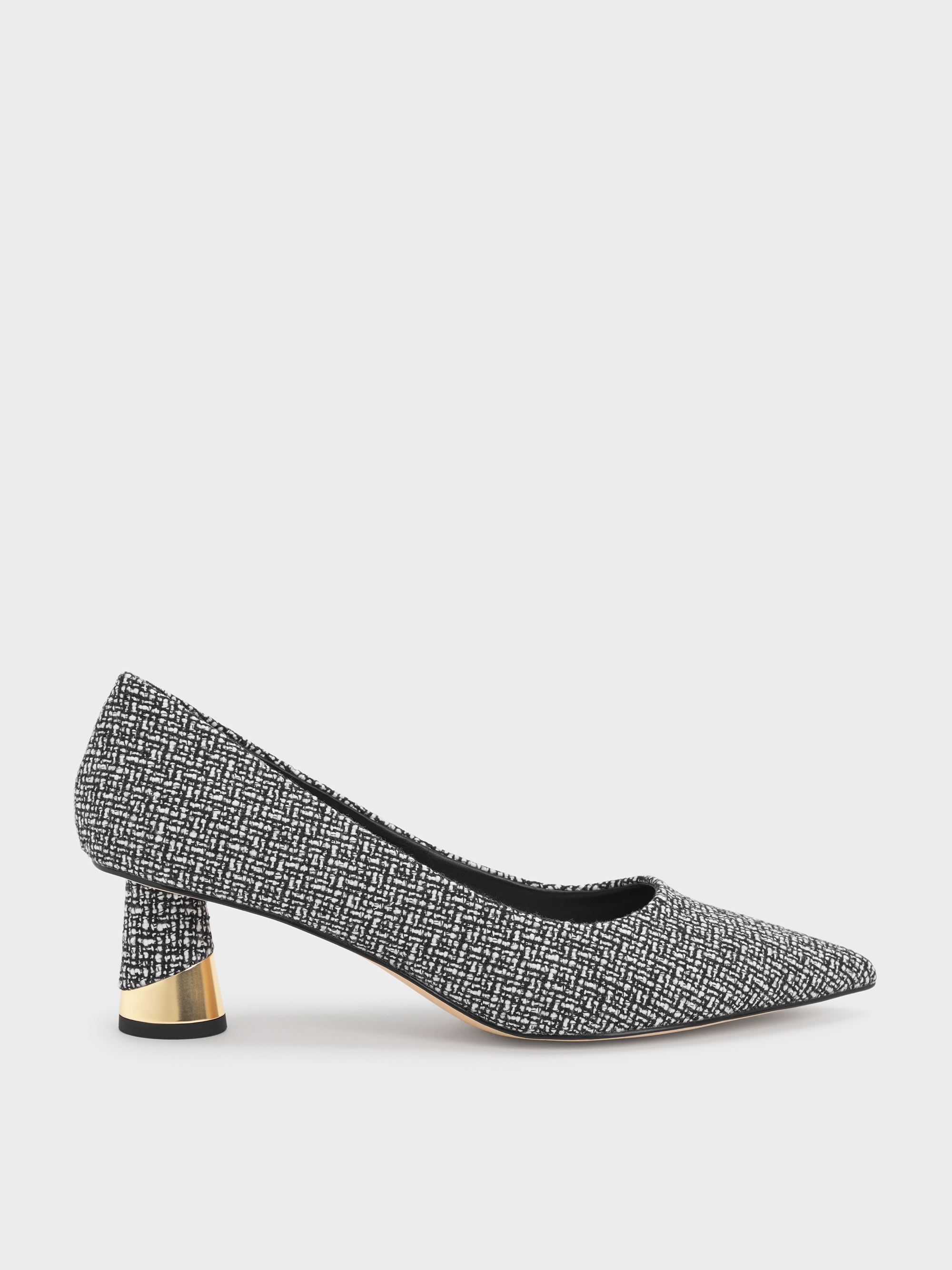 Charles & Keith - Escarpins en tweed à talon métallique sculpté - Charles & Keith - Modalova