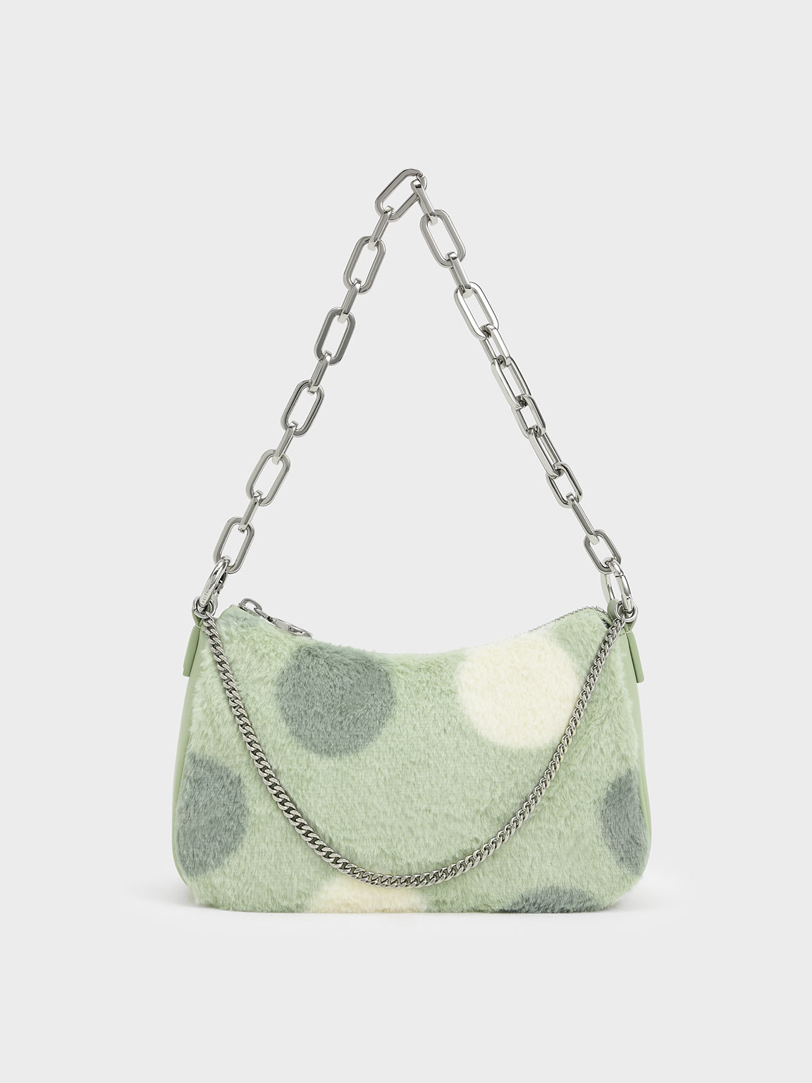 Chailly Chain Handle Furry Crossbody Bag & Pouch