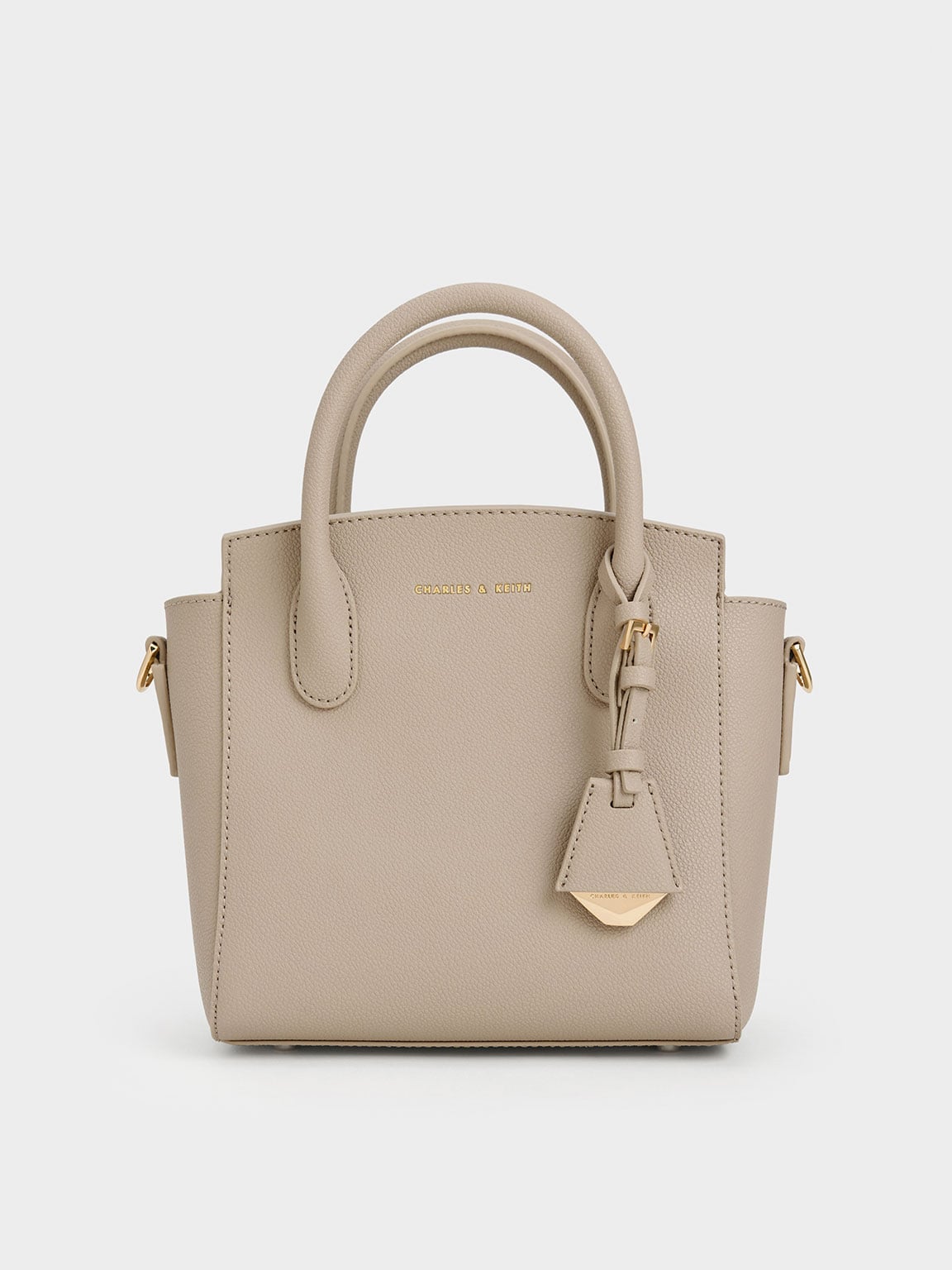 Taupe Harper Structured Top Handle Bag - Taupe - Bags - CHARLES
