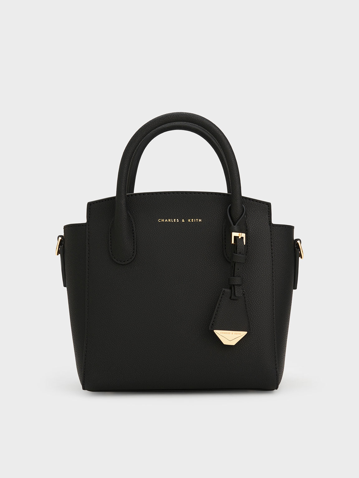 Black Harper Structured Top Handle Bag - Black - CHARLES & KEITH AT