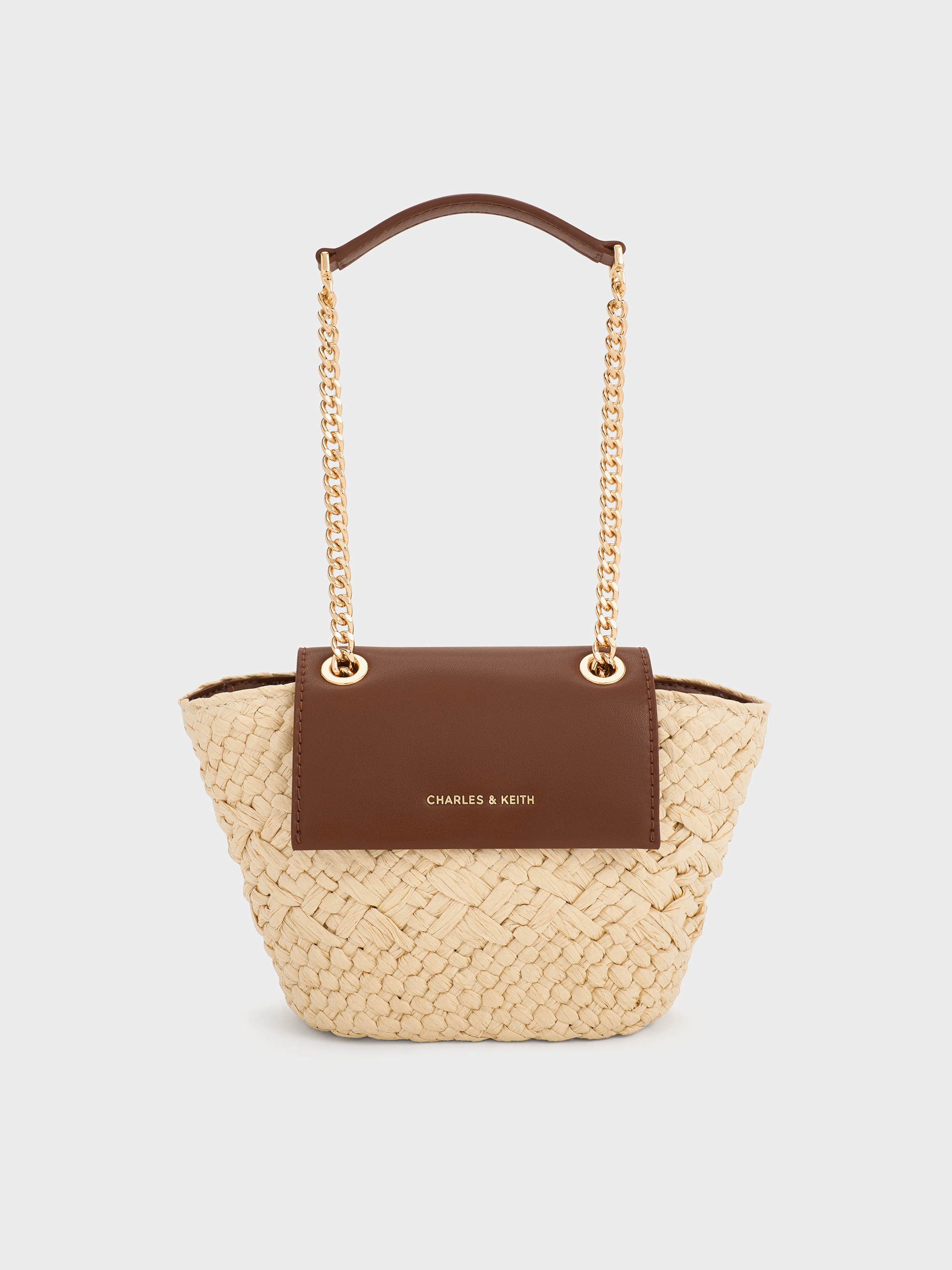 Nt.Raf Shalia Raffia Chain-Strap Crossbody Bag - Natural Raffia