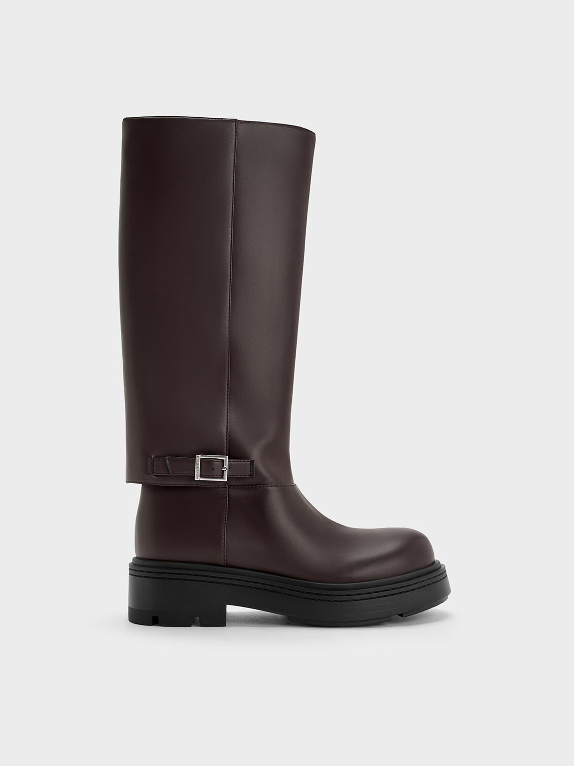 Hoge Laarzen Dames, Vierkante Teen Flat Heel Fold Suède Laarzen Comfortabele Mode Lange Laarzen Voor Dagelijkse Werk, Vrije Tijd, Feest, Modeshow,Beige,37EU