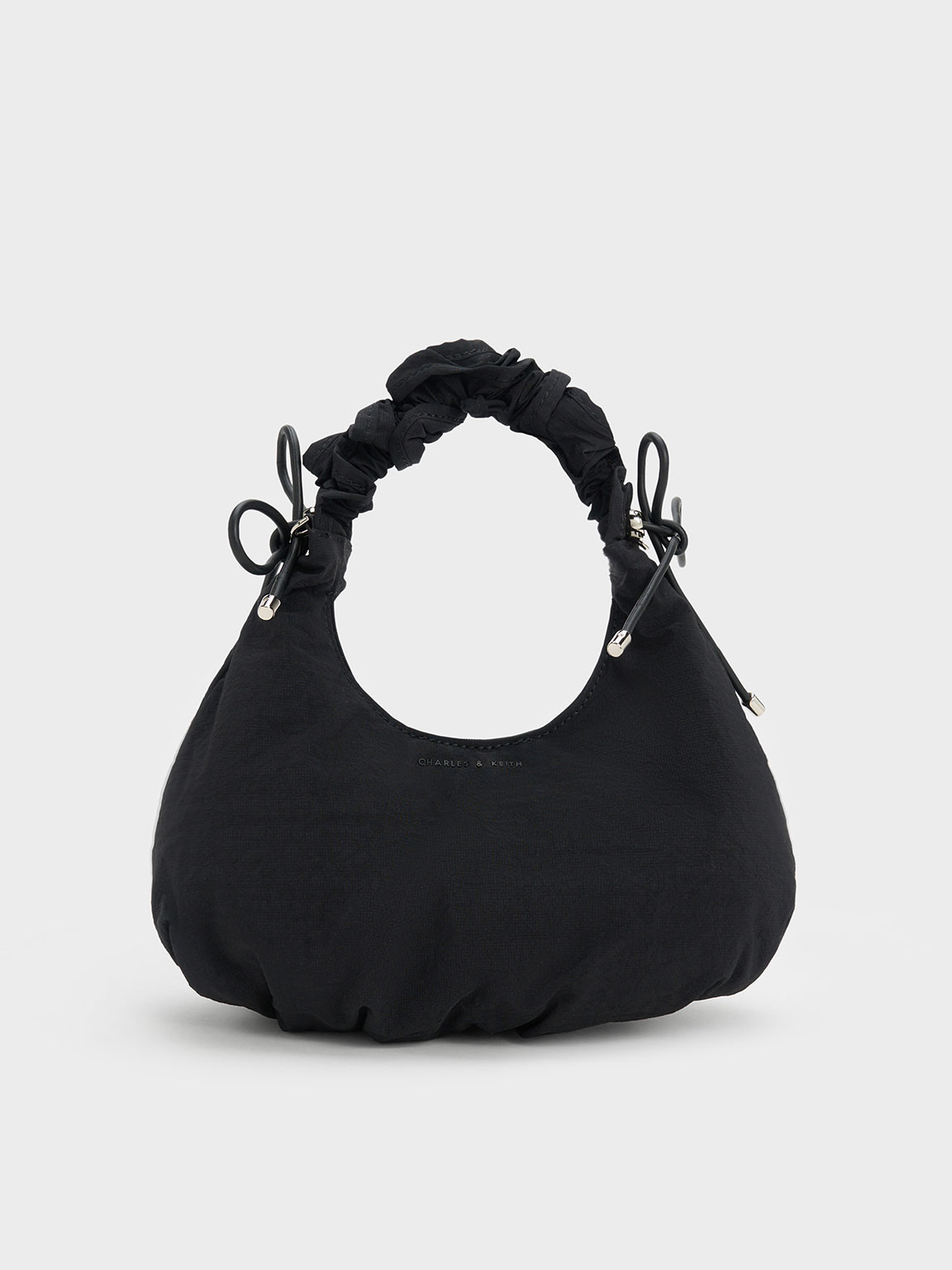 Black Maisy Ruched Nylon Bag - CHARLES & KEITH DE