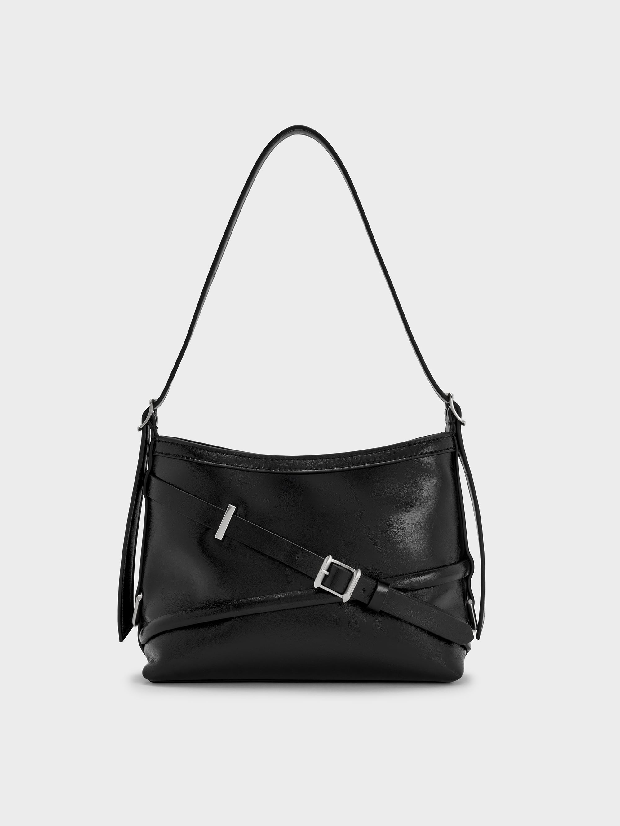 Noir Bryna Buckled-Strap Crossbody Bag - Noir - Sale - CHARLES