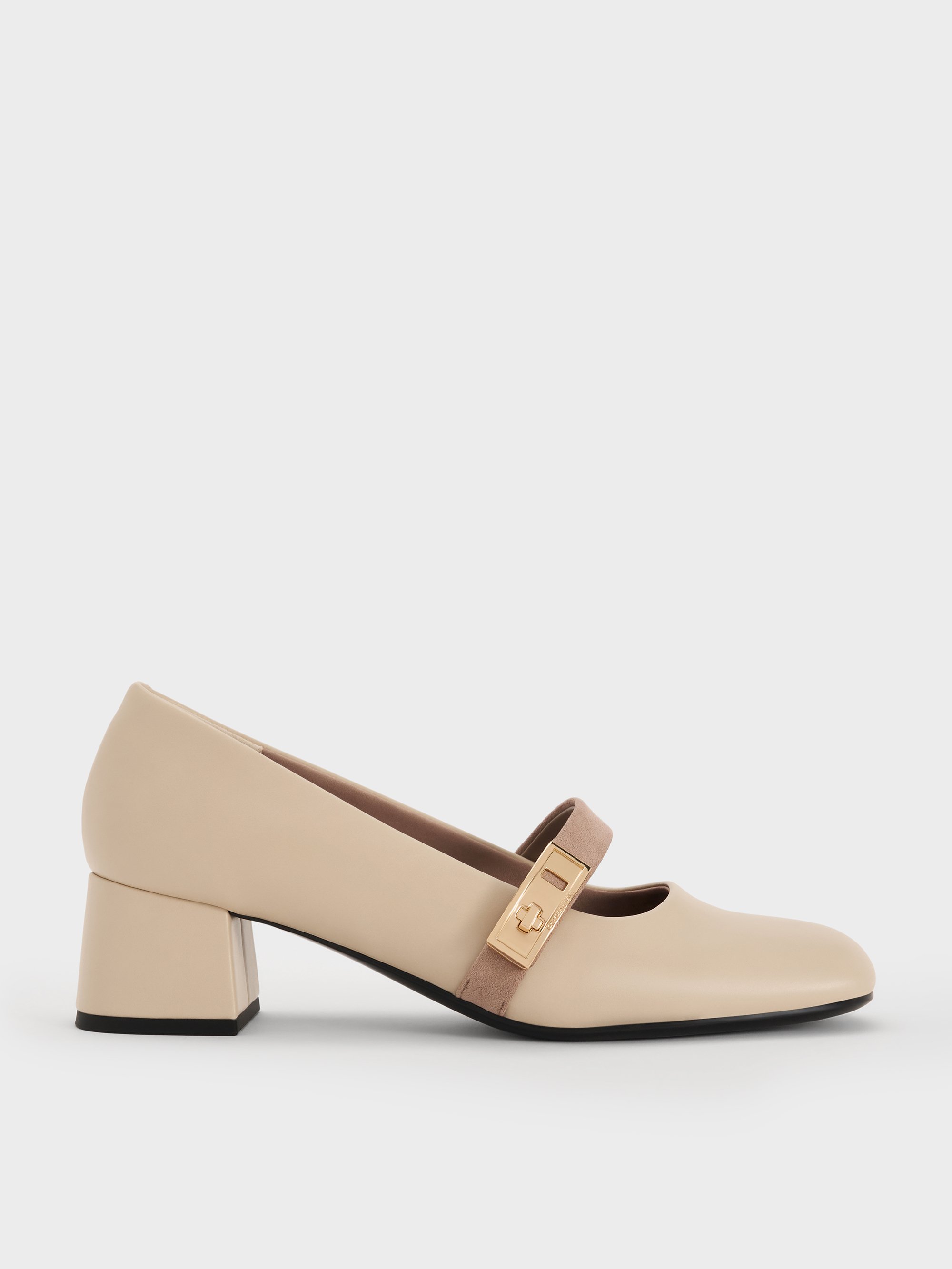 Chalk Lando Two-Tone Mary Jane Pumps - Chalk - Shoes - CHARLES