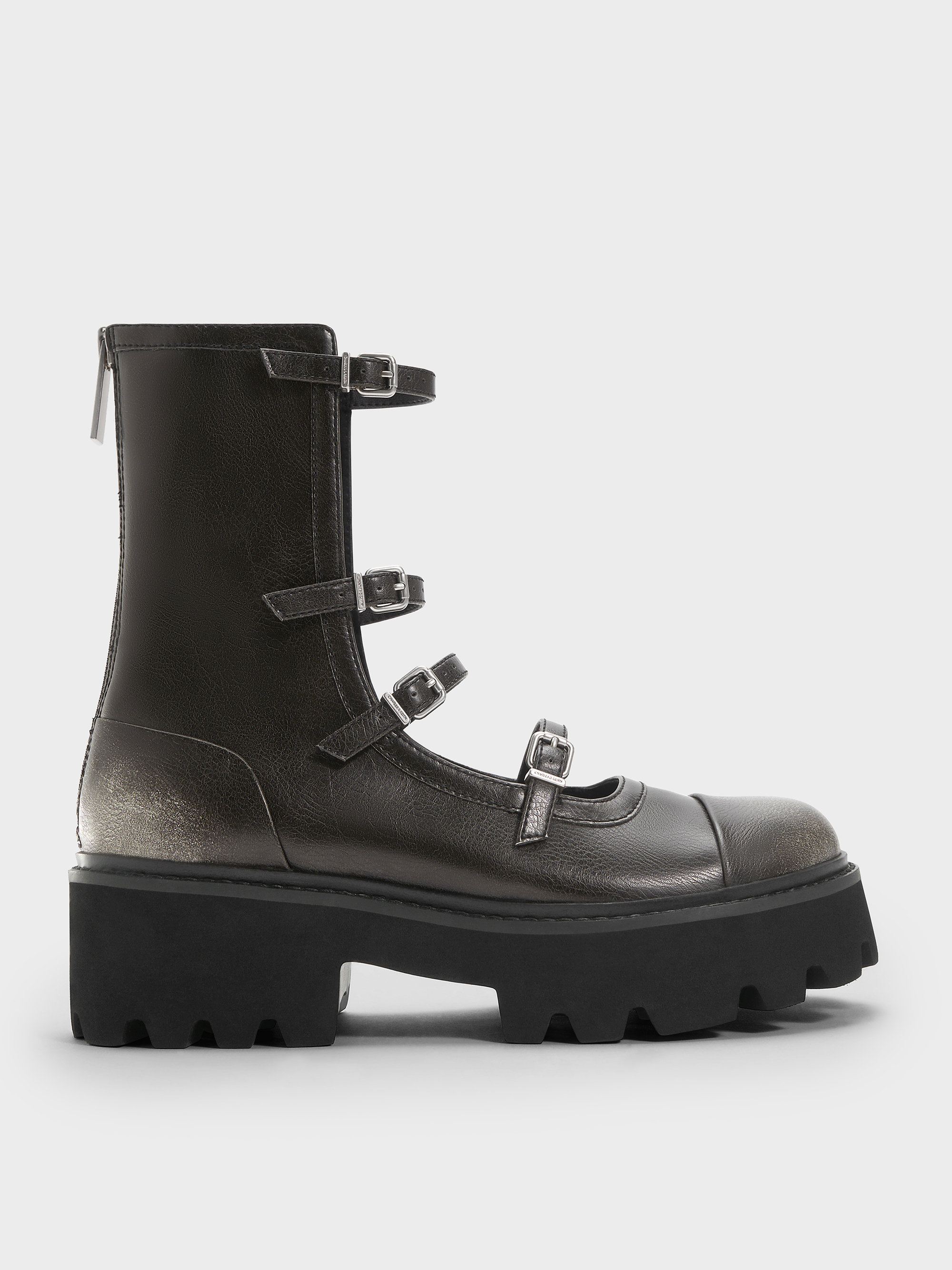 Charles & Keith - Bottes montantes à semelle épaisse et multiples lanière à boucle Celia - Charles & Keith - Modalova
