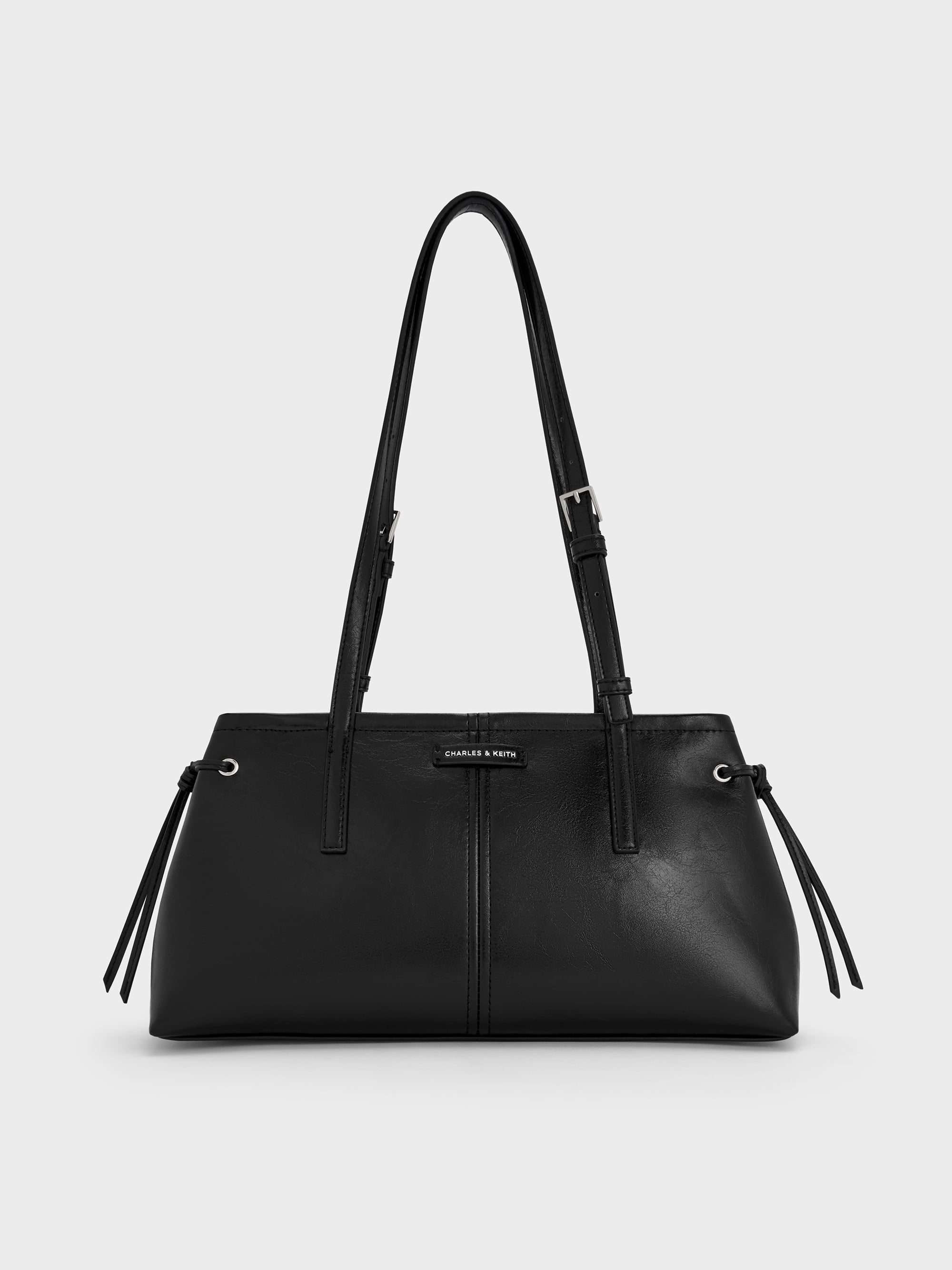 Noir Noane Elongated-Handle Shoulder Bag - Noir - CHARLES & KEITH DE