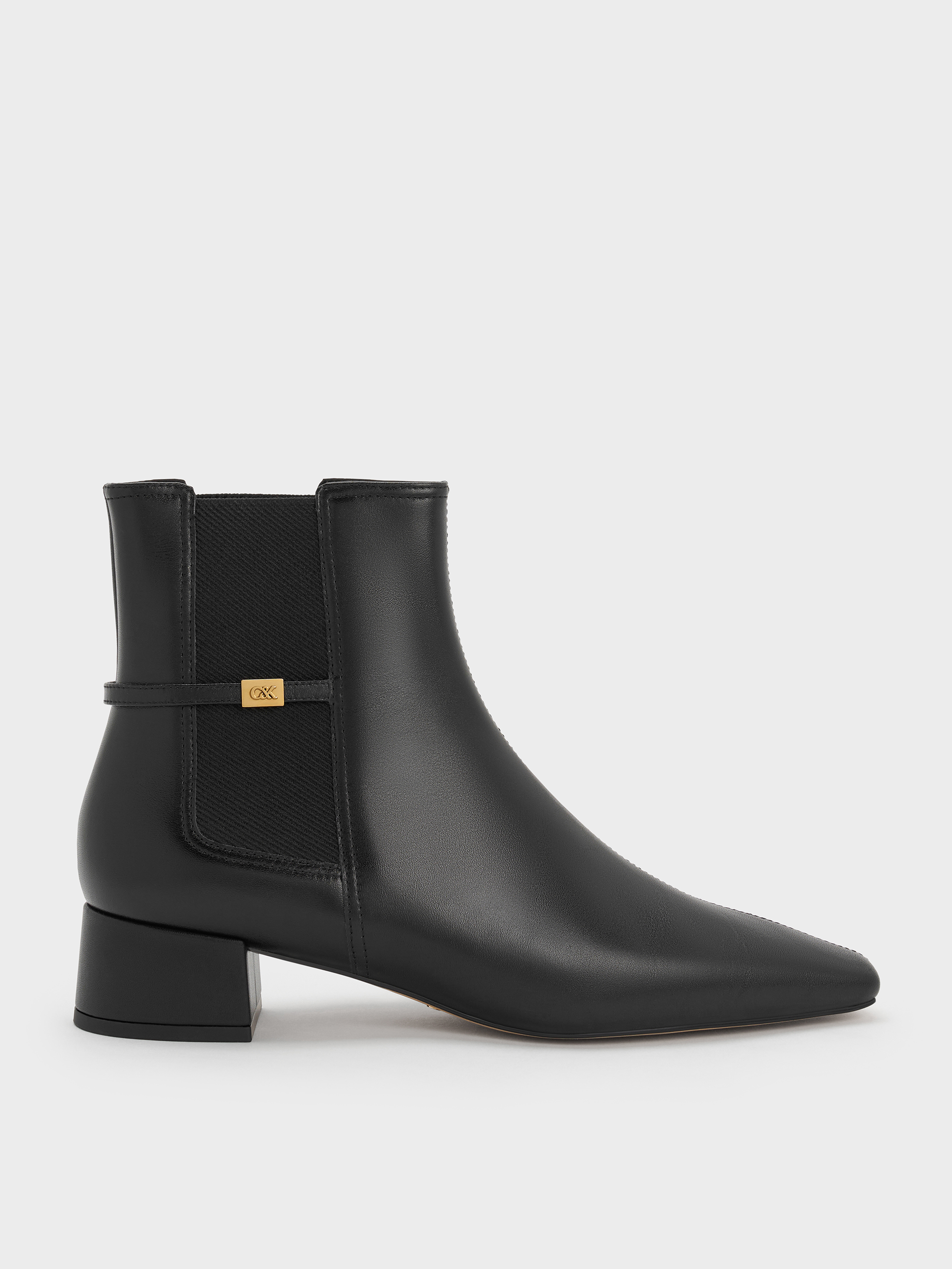 Charles & Keith - Bottines en cuir à bout carré et talon conique Georgina - Charles & Keith - Modalova