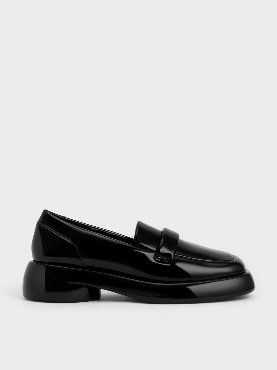 Black Lula Patent Penny Loafers | CHARLES & KEITH