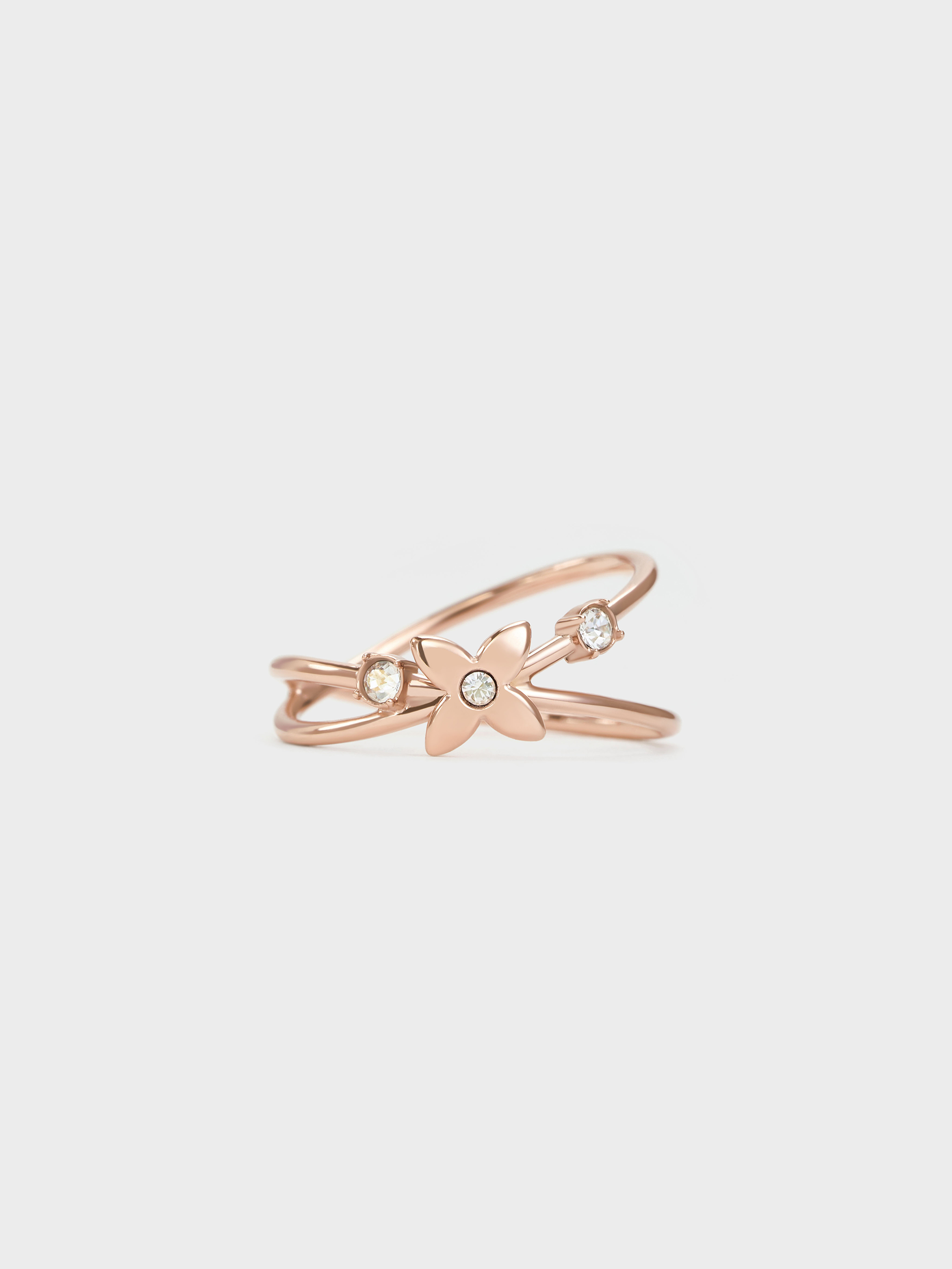 Charles & Keith - Bague croisée à motif floral en cristal Felicity - Charles & Keith - Modalova