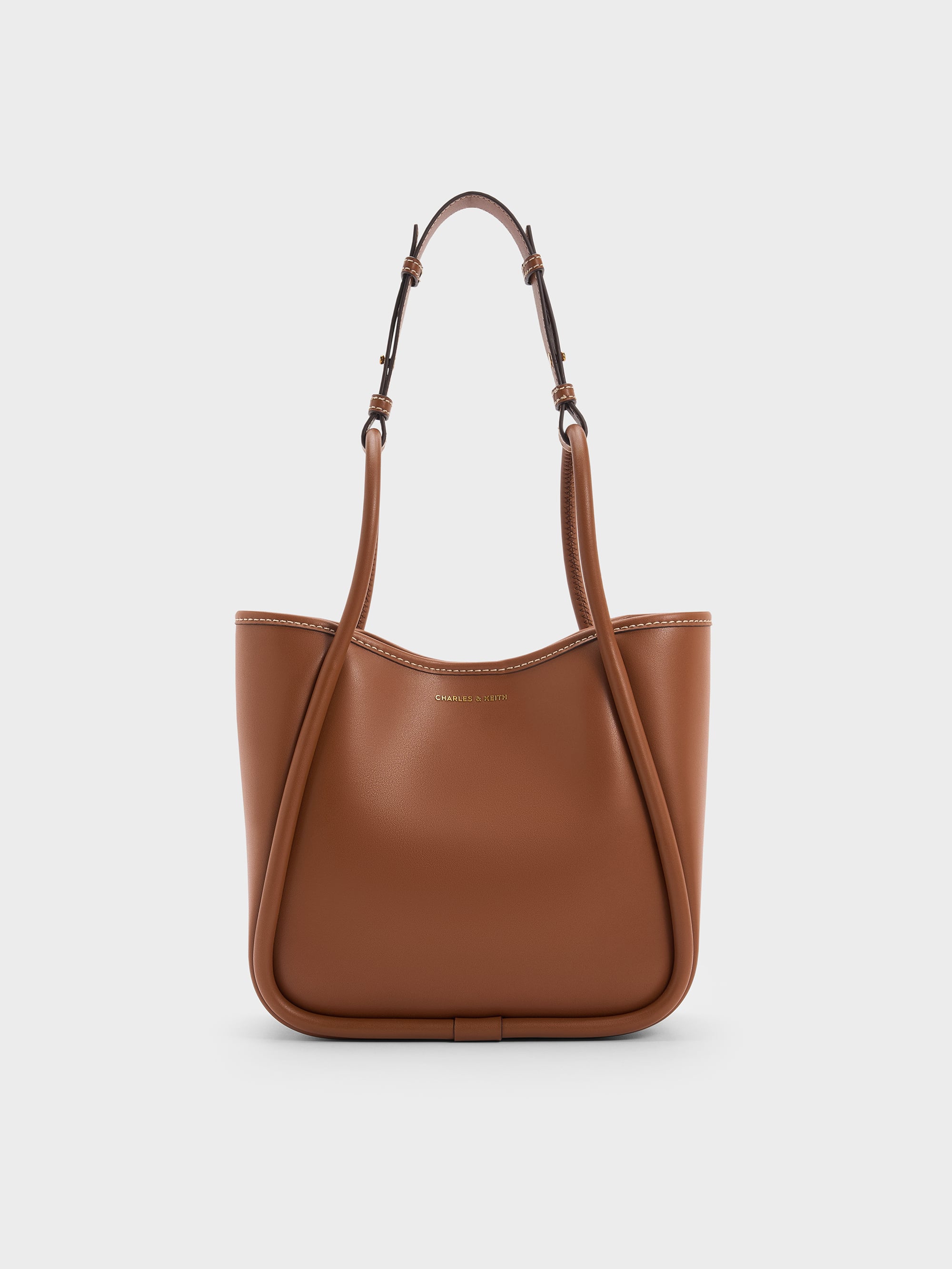 Chocolate Mini Lyla Tubular Tote Bag - Chocolate - Bags - CHARLES