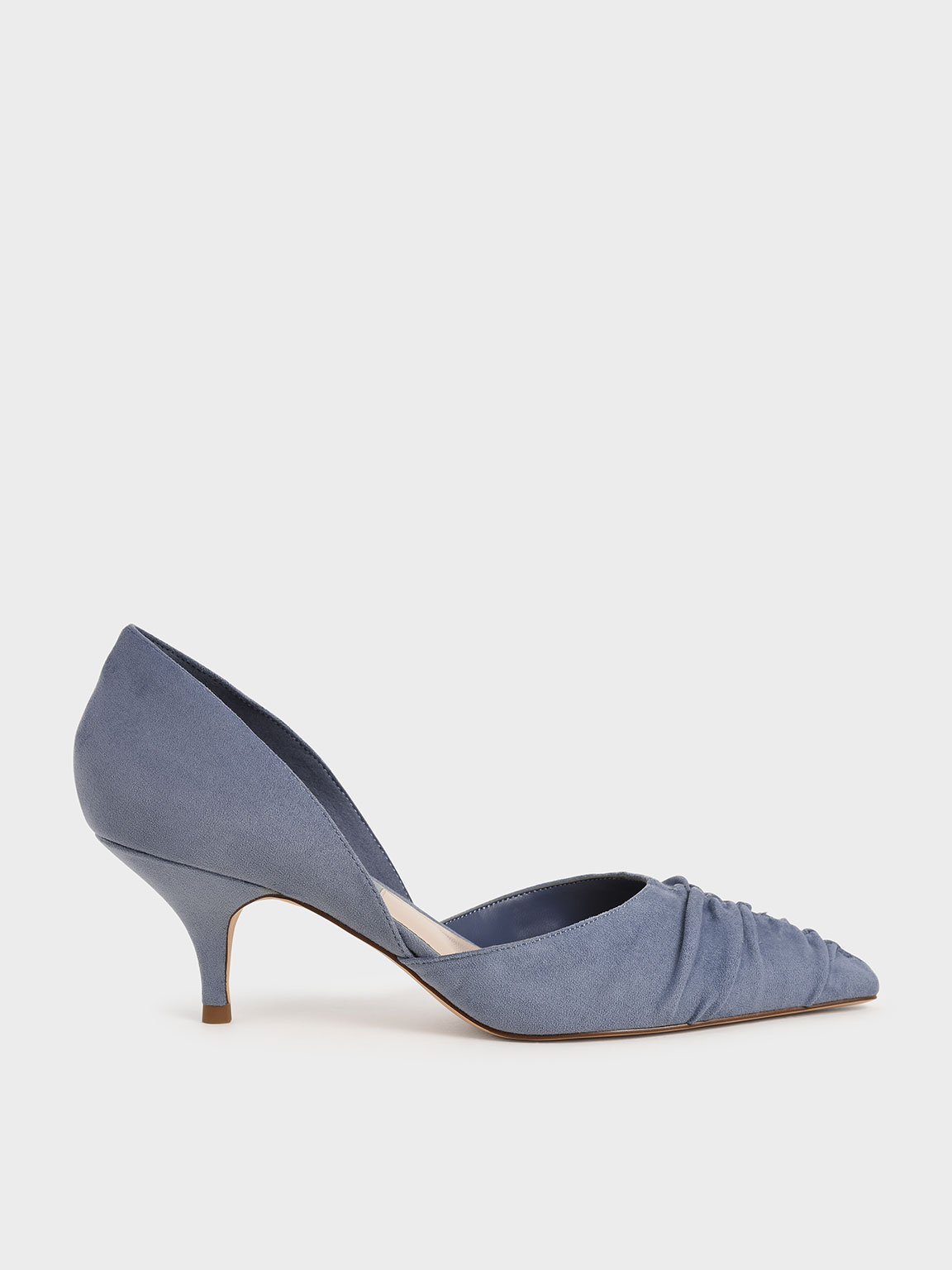 Textured Ruched D'Orsay Court Shoes