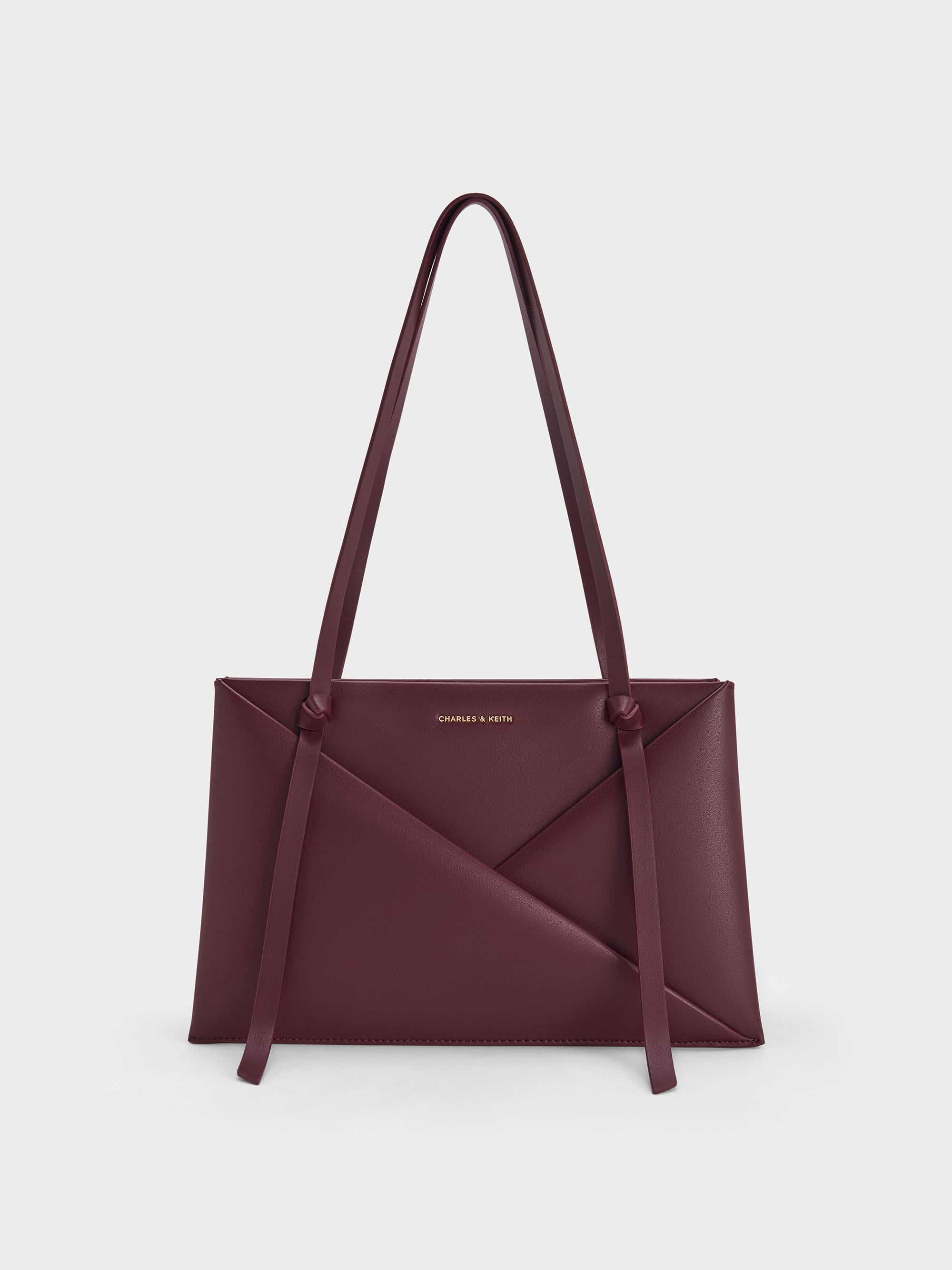 VAKT BORDEAUXヌビバッグ　S shishikui Wineberry Red Midori Geometric Tote Bag - Wineberry Red - CHARLES