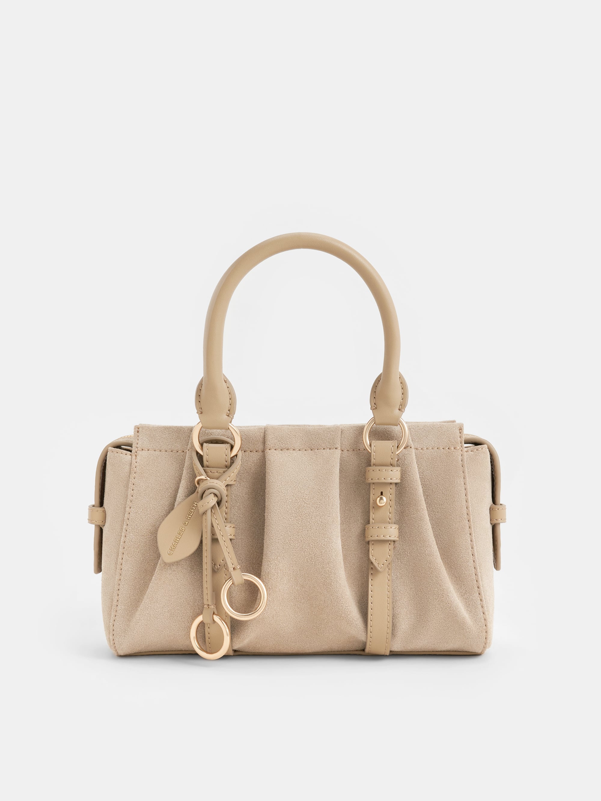 ウィッシュママ Nutmeg Beige Britton Recycled Suede Top Handle Tote Bag - Nutmeg
