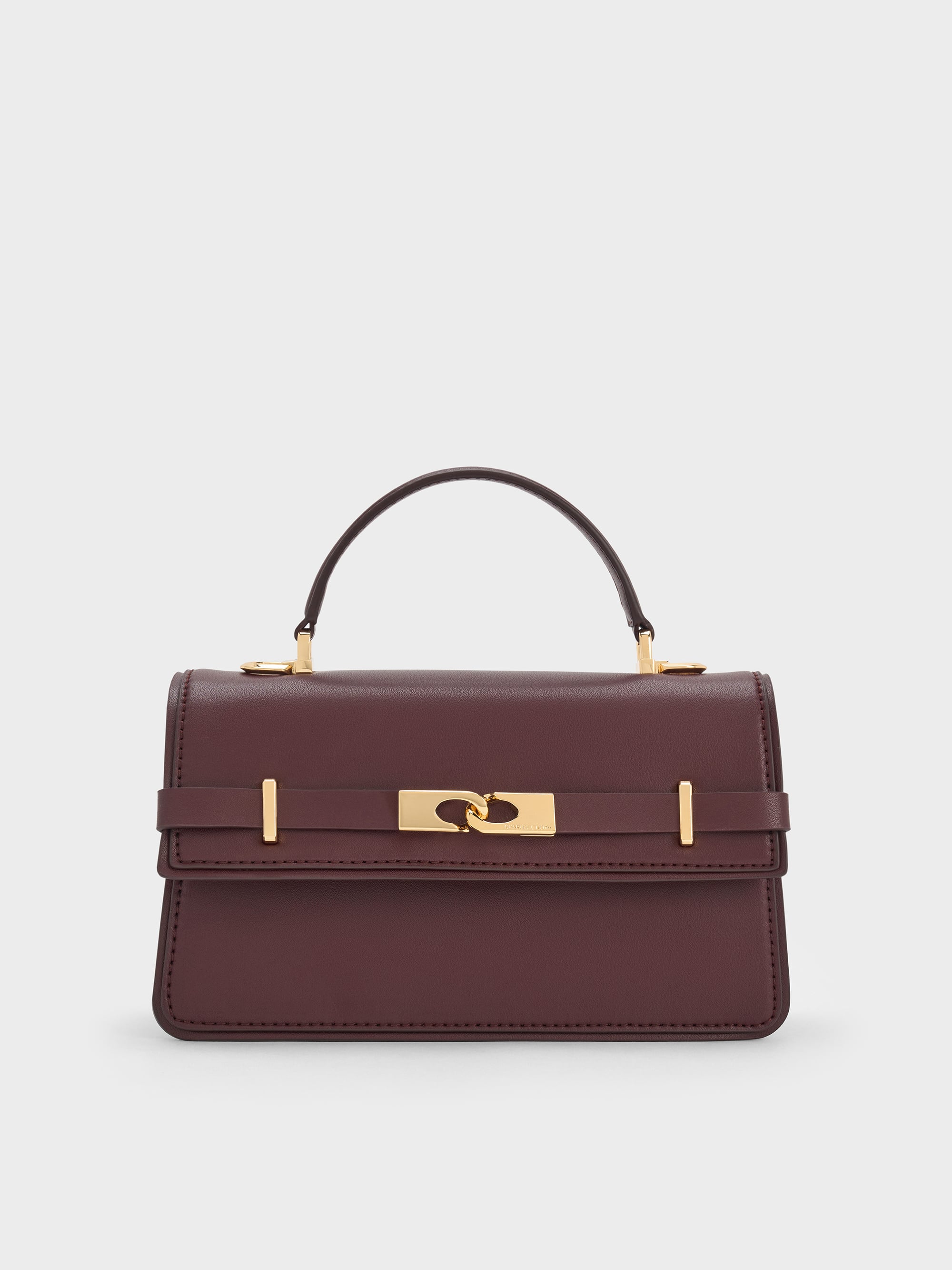 CHARLES & KEITH バーガンディ ハンドバッグ 2026年最新】Charles & Keith カラー：レッド系 レディース
