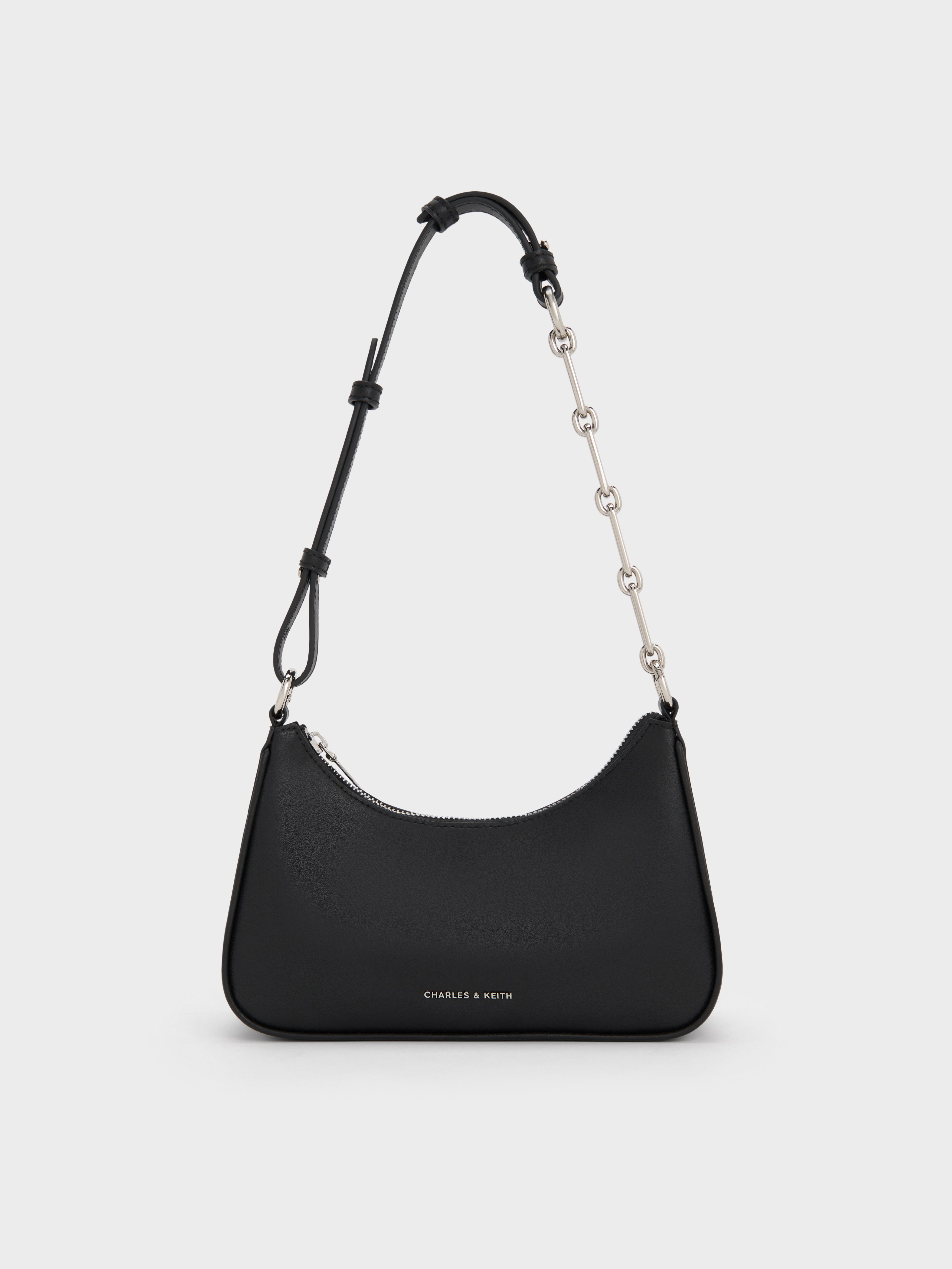 Noir Lane Chain-Strap Shoulder Bag - Noir - Bags - CHARLES & KEITH AT