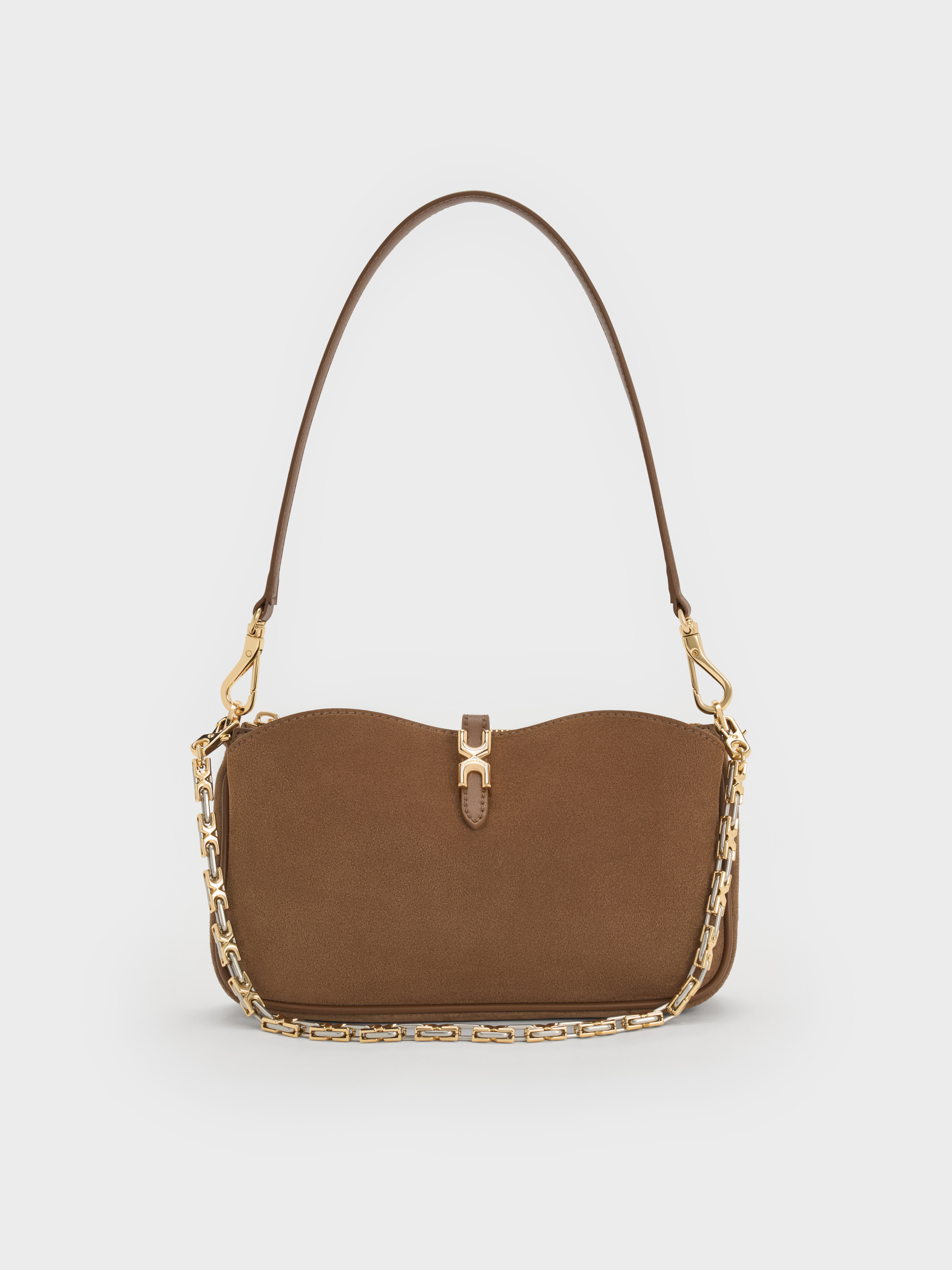 Mocha Brown Adalyn Chain Shoulder Bag - Mocha Brown - CHARLES