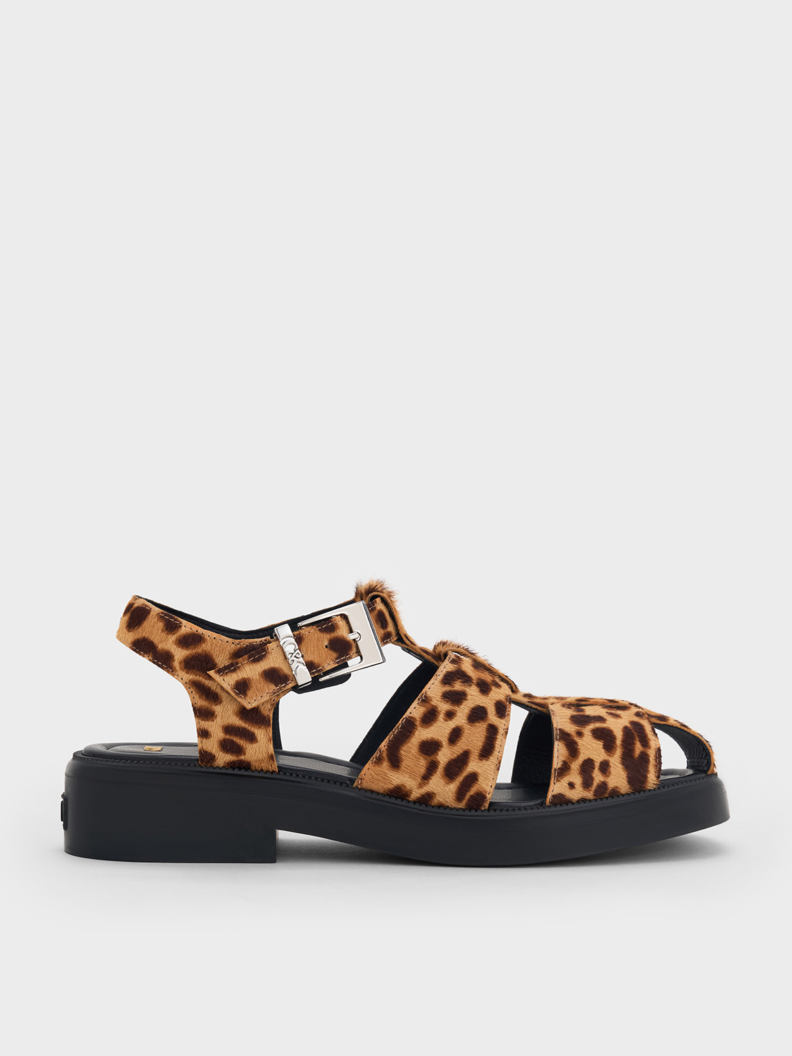 Charles & Keith - Sandales à cage texturées à imprimé léopard - Charles & Keith - Modalova