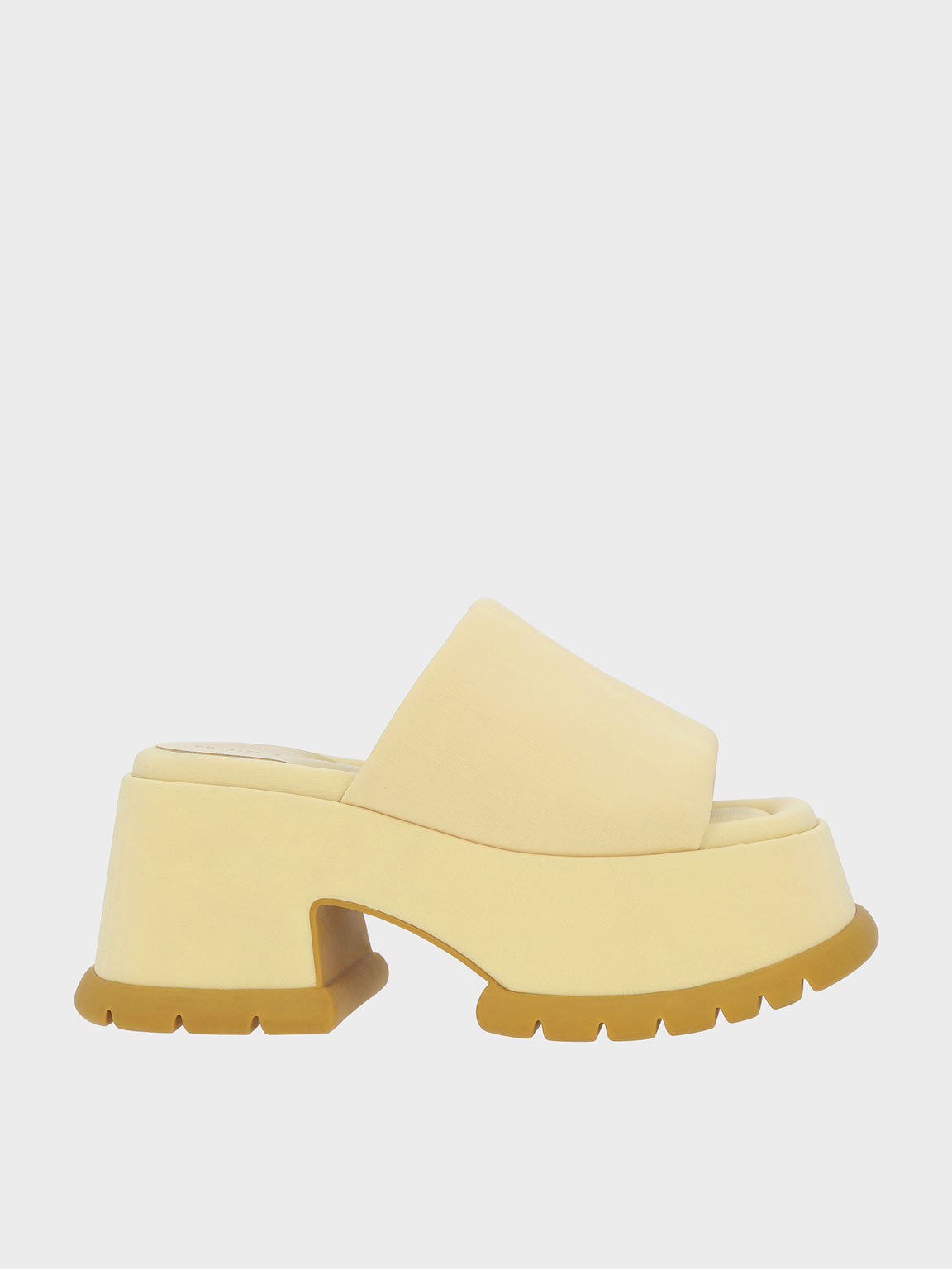Yellow Recycled Polyester Platform Sandals | CHARLES &amp; KEITH