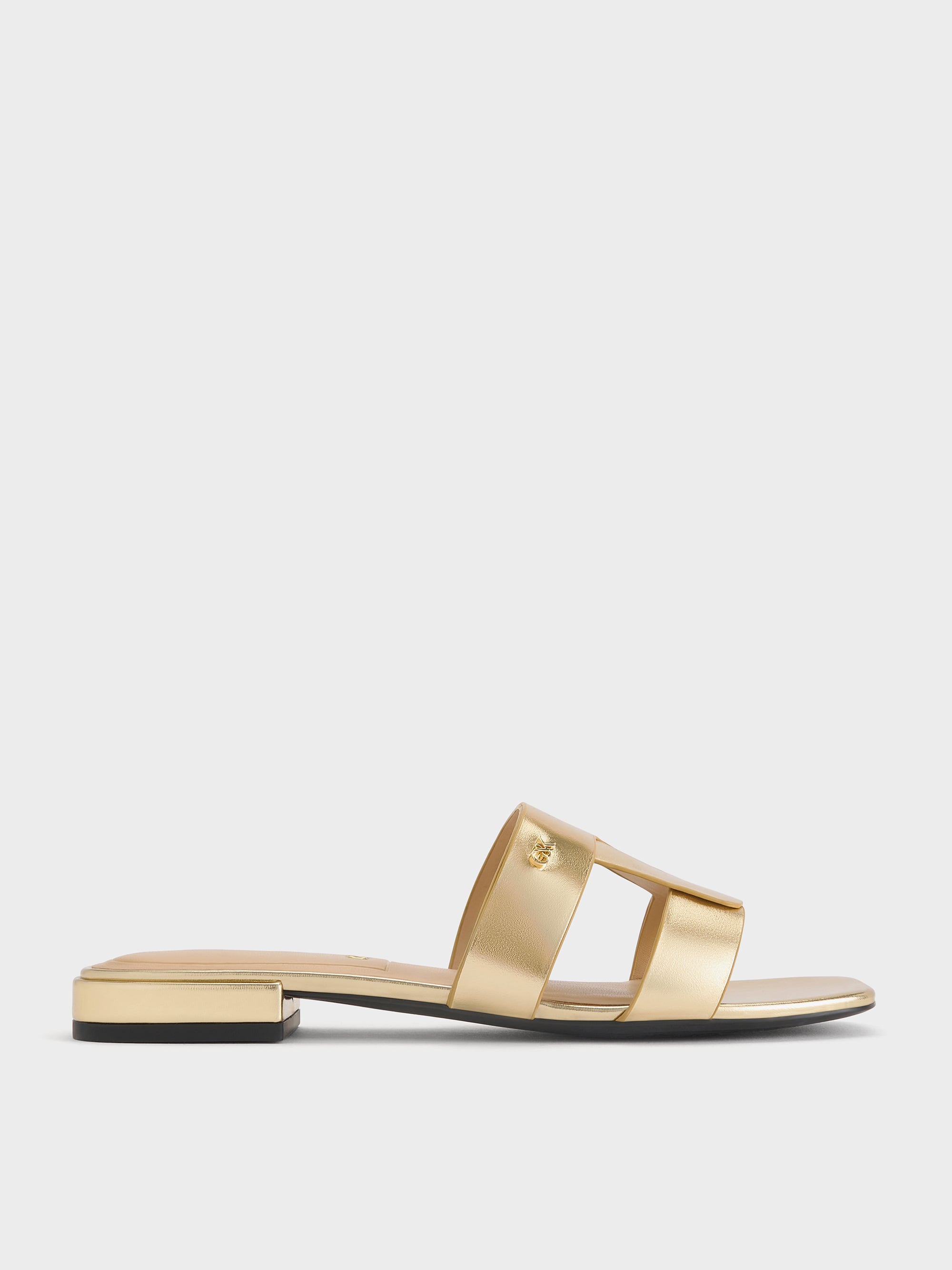 Charles & Keith - Claquettes métallisées en cuir Joan - Charles & Keith - Modalova