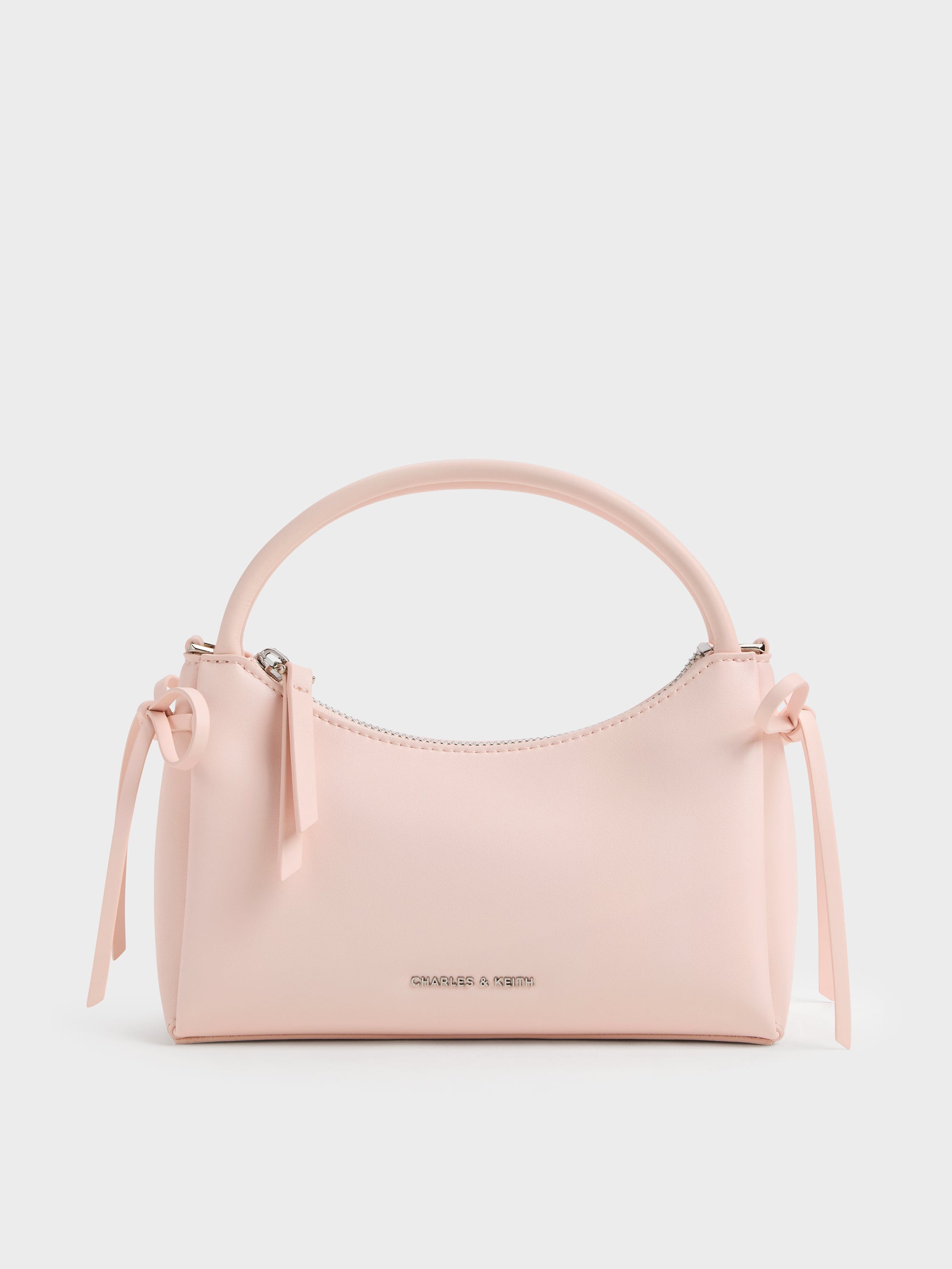 Soft Pink Hazel Bow Top Handle Bag - Soft Pink - CHARLES & KEITH PT