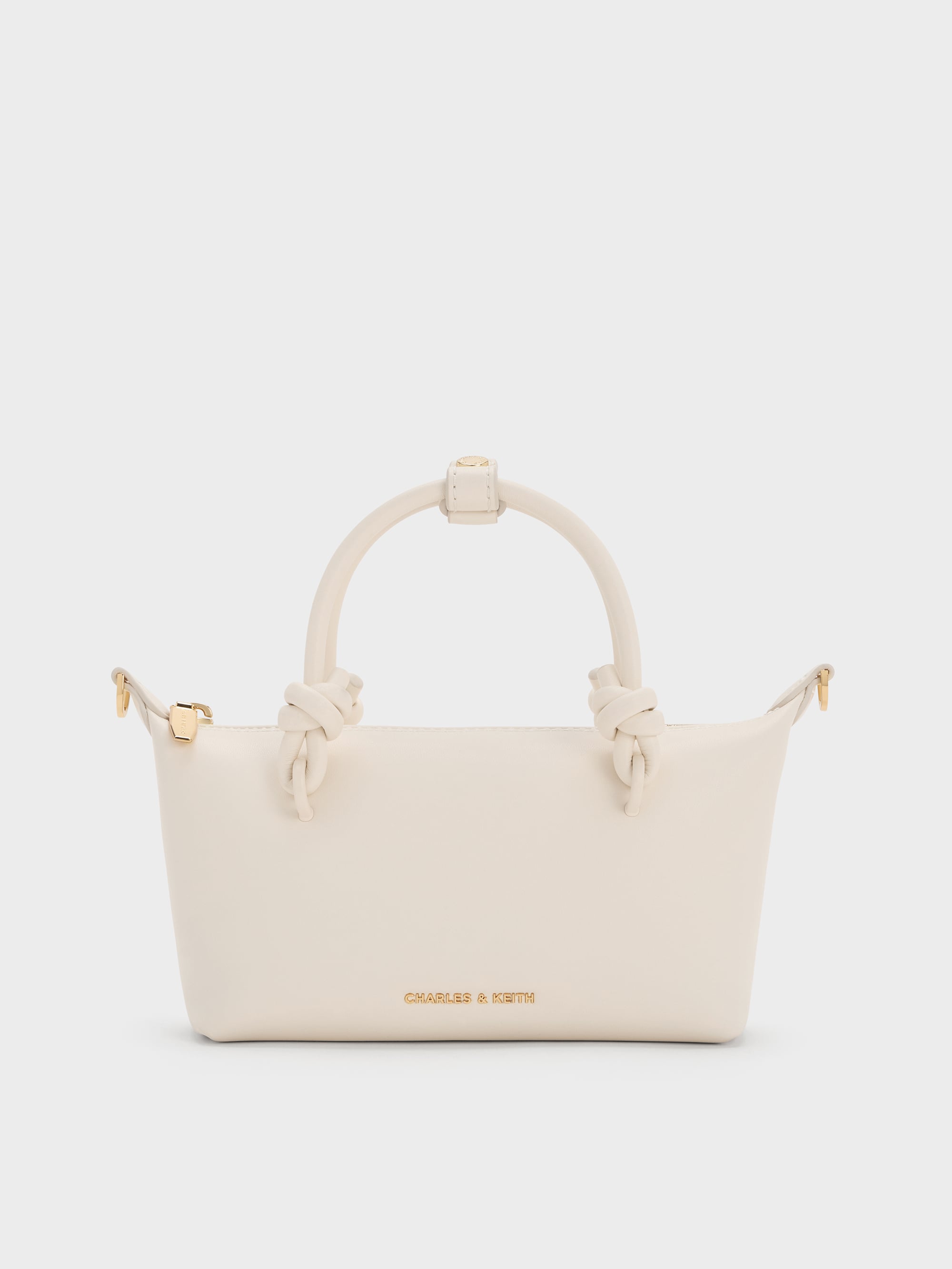 Cream Sammie Knotted-Handle Tote Bag - Cream - CHARLES & KEITH AT