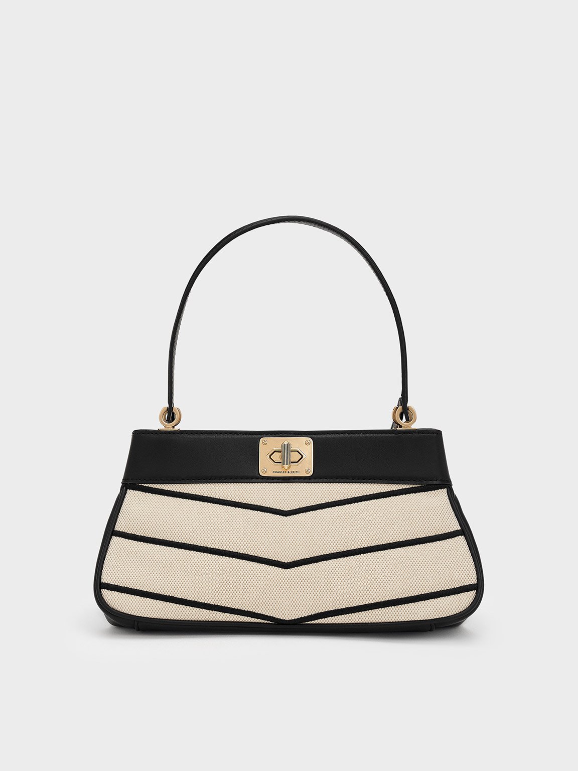 Multicoloured Eleni Canvas Chevron Shoulder Bag - CHARLES & KEITH DE 