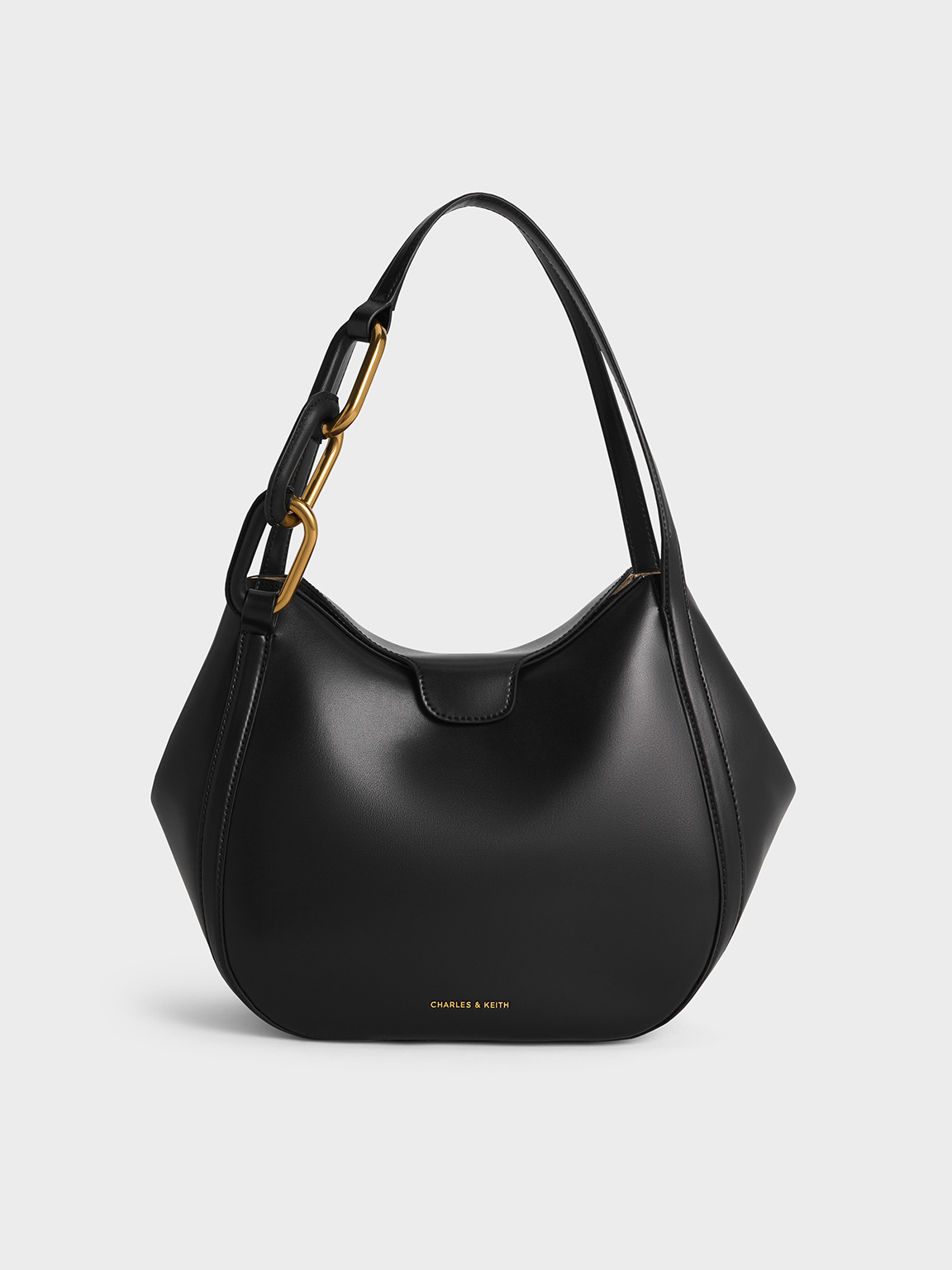 Black Kora Metallic-Accent Tote Bag - Black - Bags - CHARLES