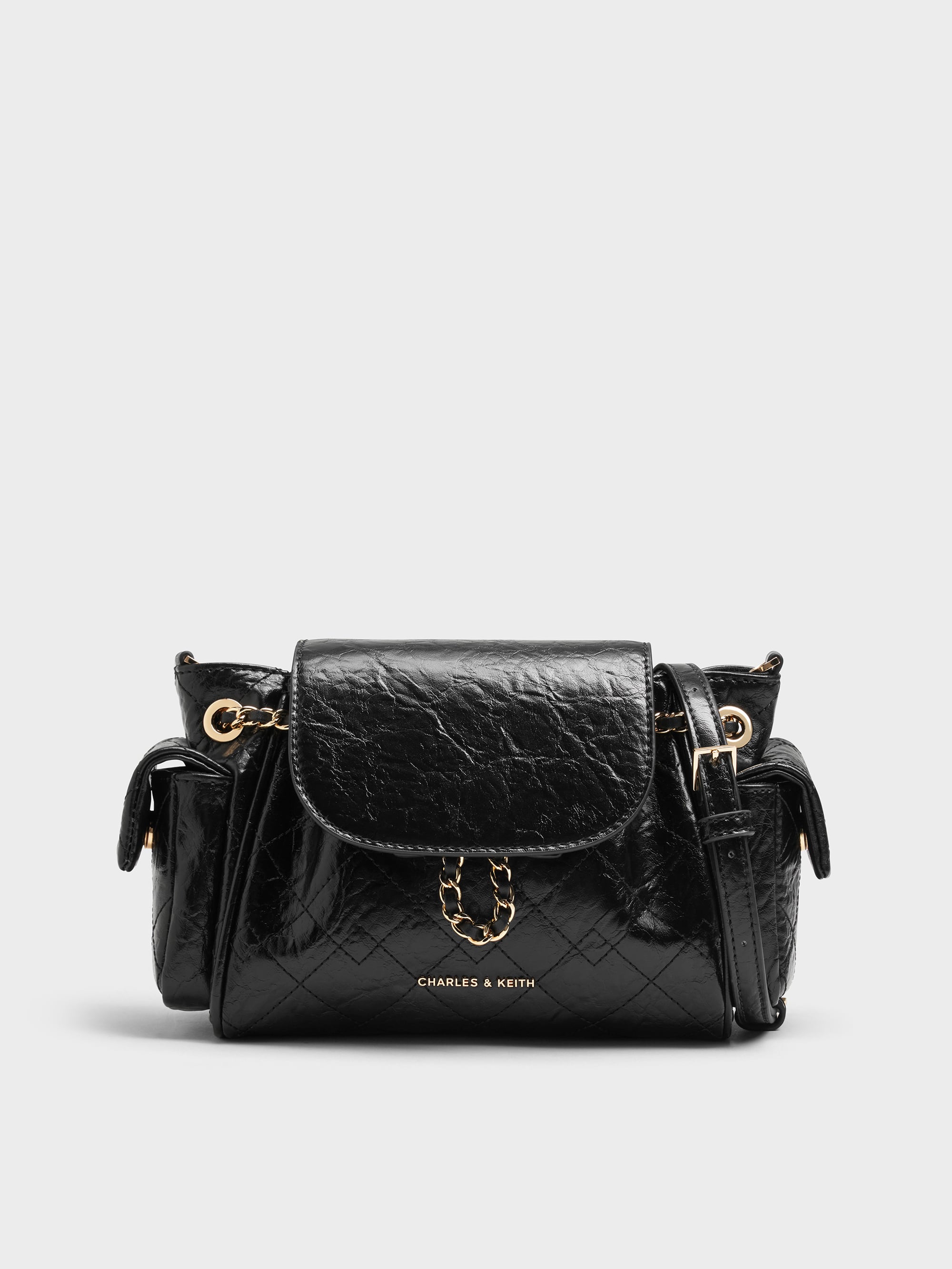 Black Duo Quilted Two-Way Front Flap Backpack - Black - Bags