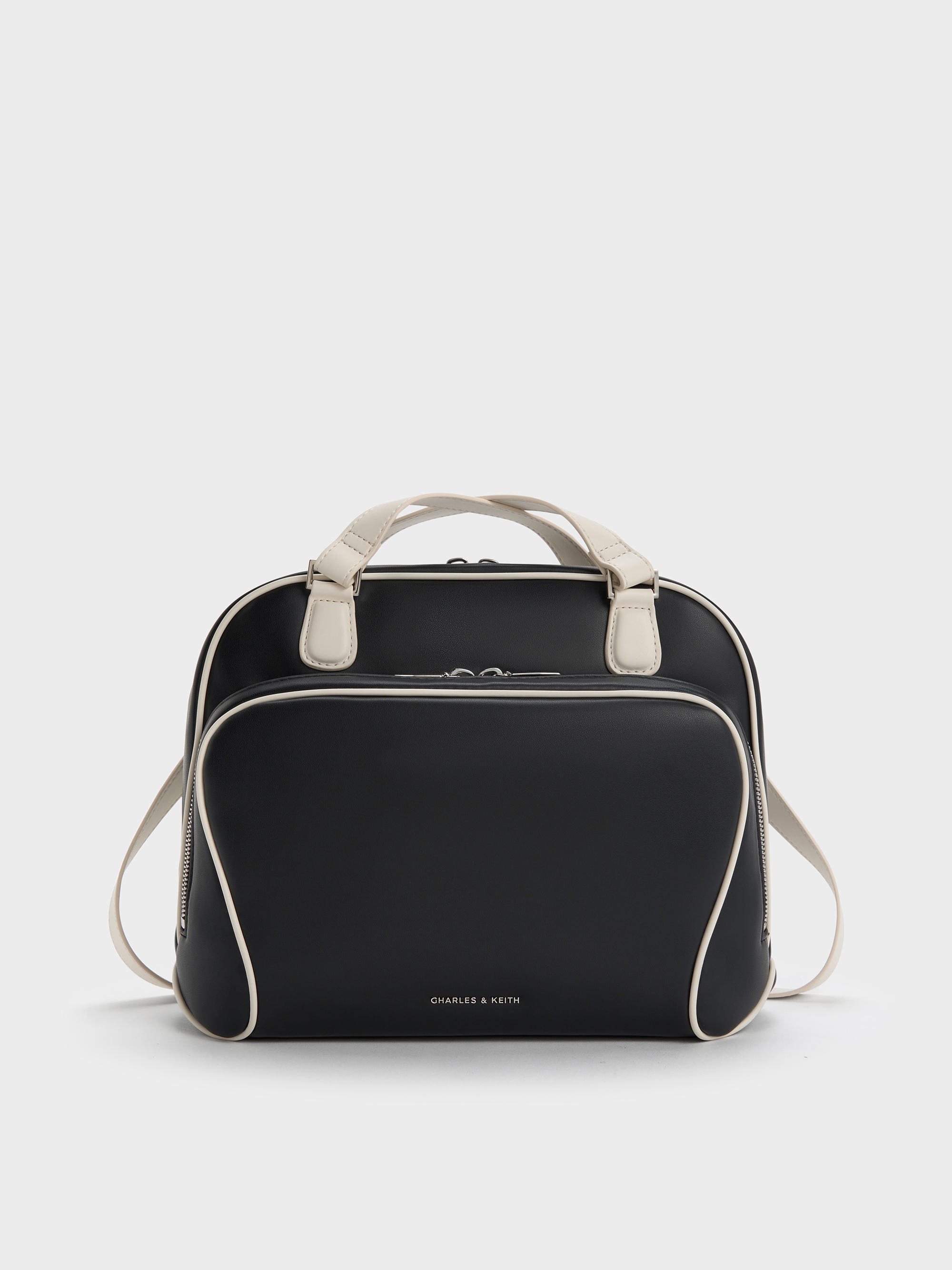 Charles & Keith - Sac à dos boxy bicolore à poche avant Nelly - Charles & Keith - Modalova