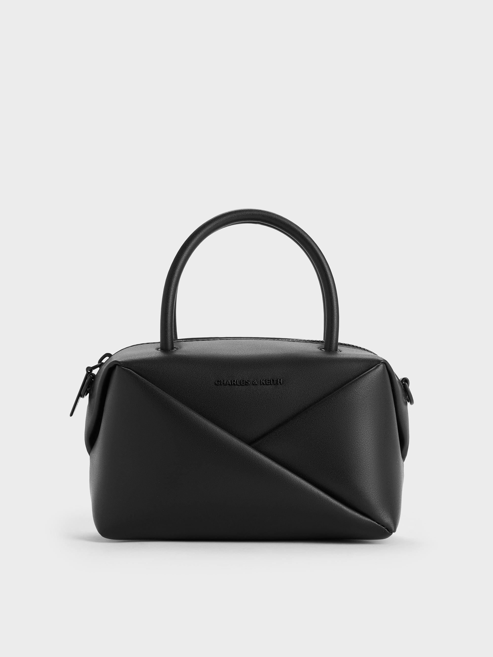 Jet Black Midori Geometric Bowling Bag - Jet Black - Bags