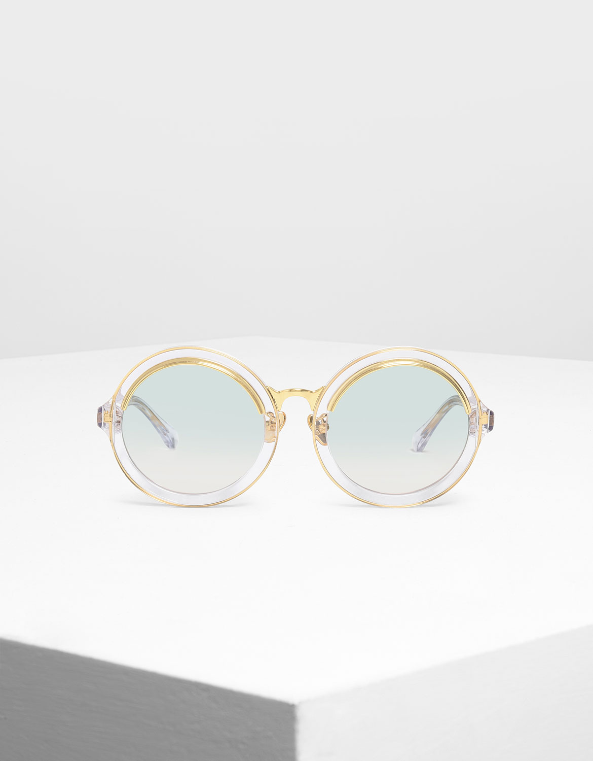 Thick Frame Round Sunglasses