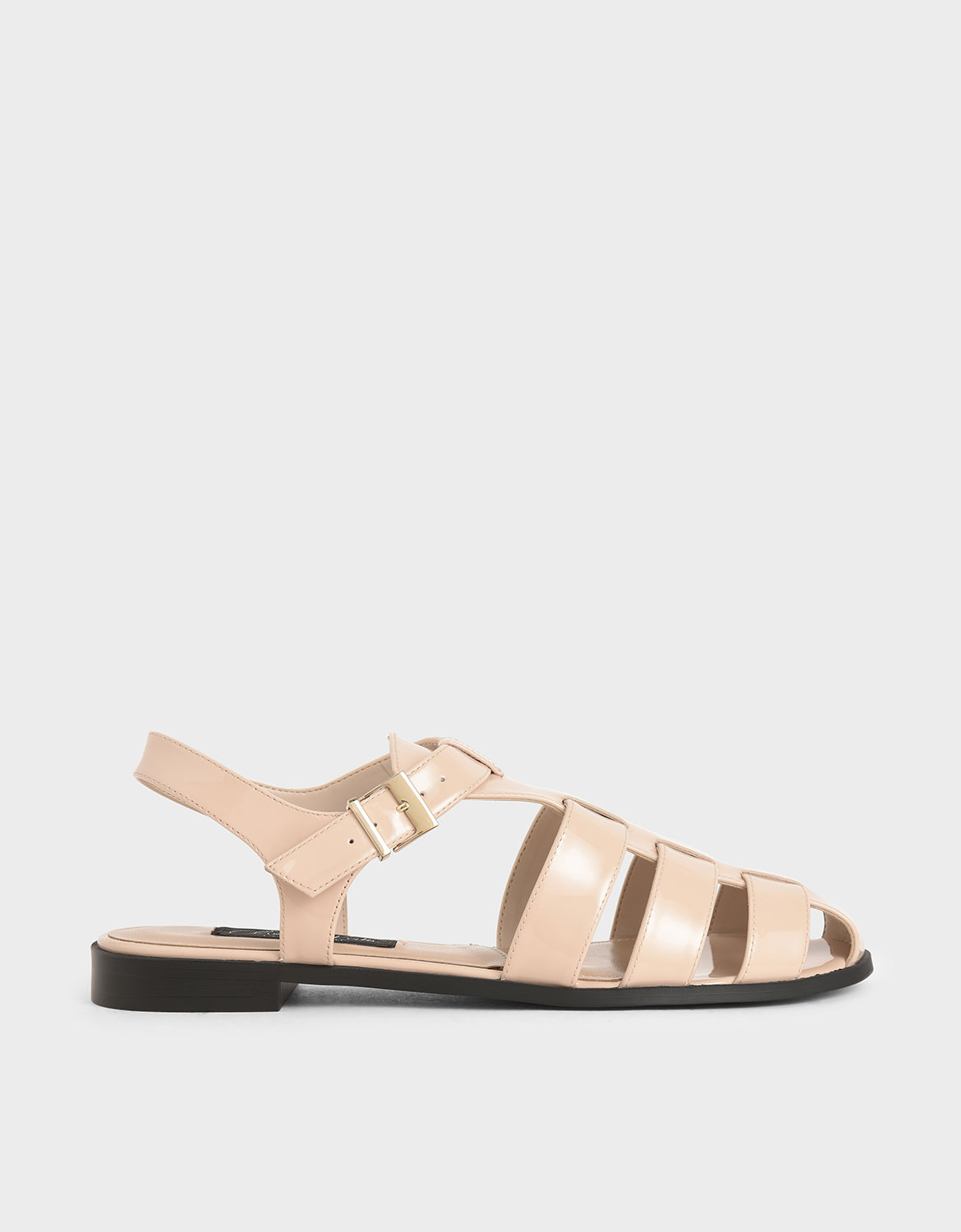 Patent Leather Caged Sandals