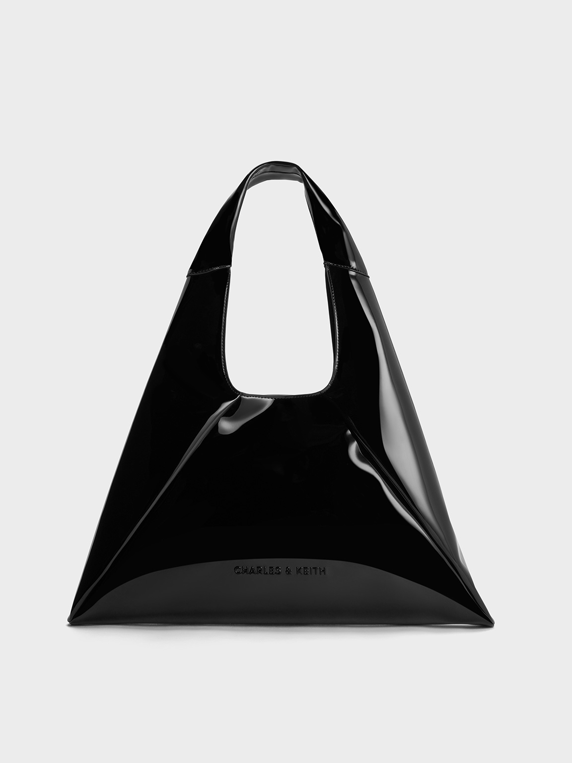 Nero Jet Borsa hobo slouchy in vernice Bosie CHARLES KEITH IT