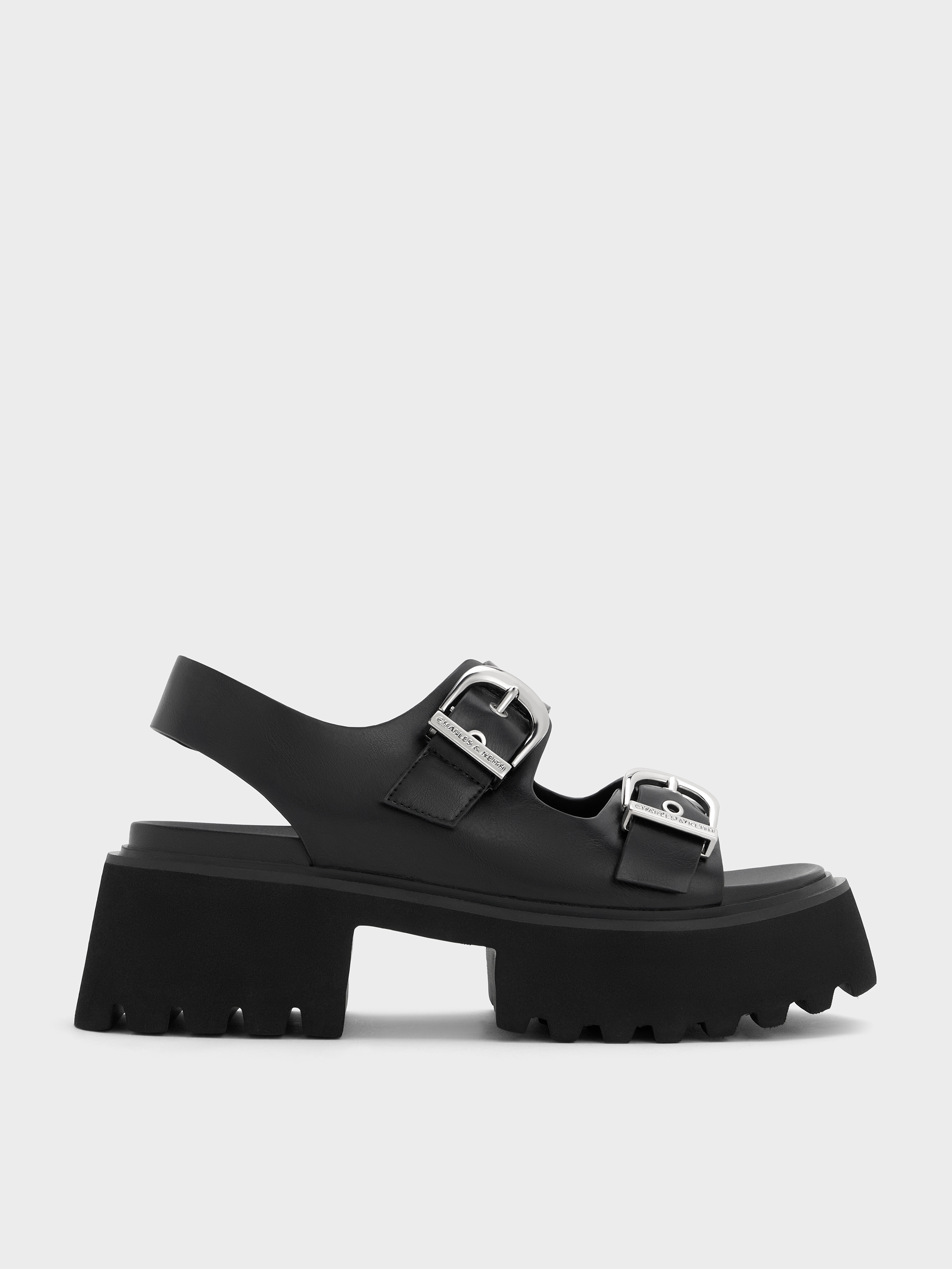 Black Nadine Slingback Platform Sandals - Black - CHARLES & KEITH BE