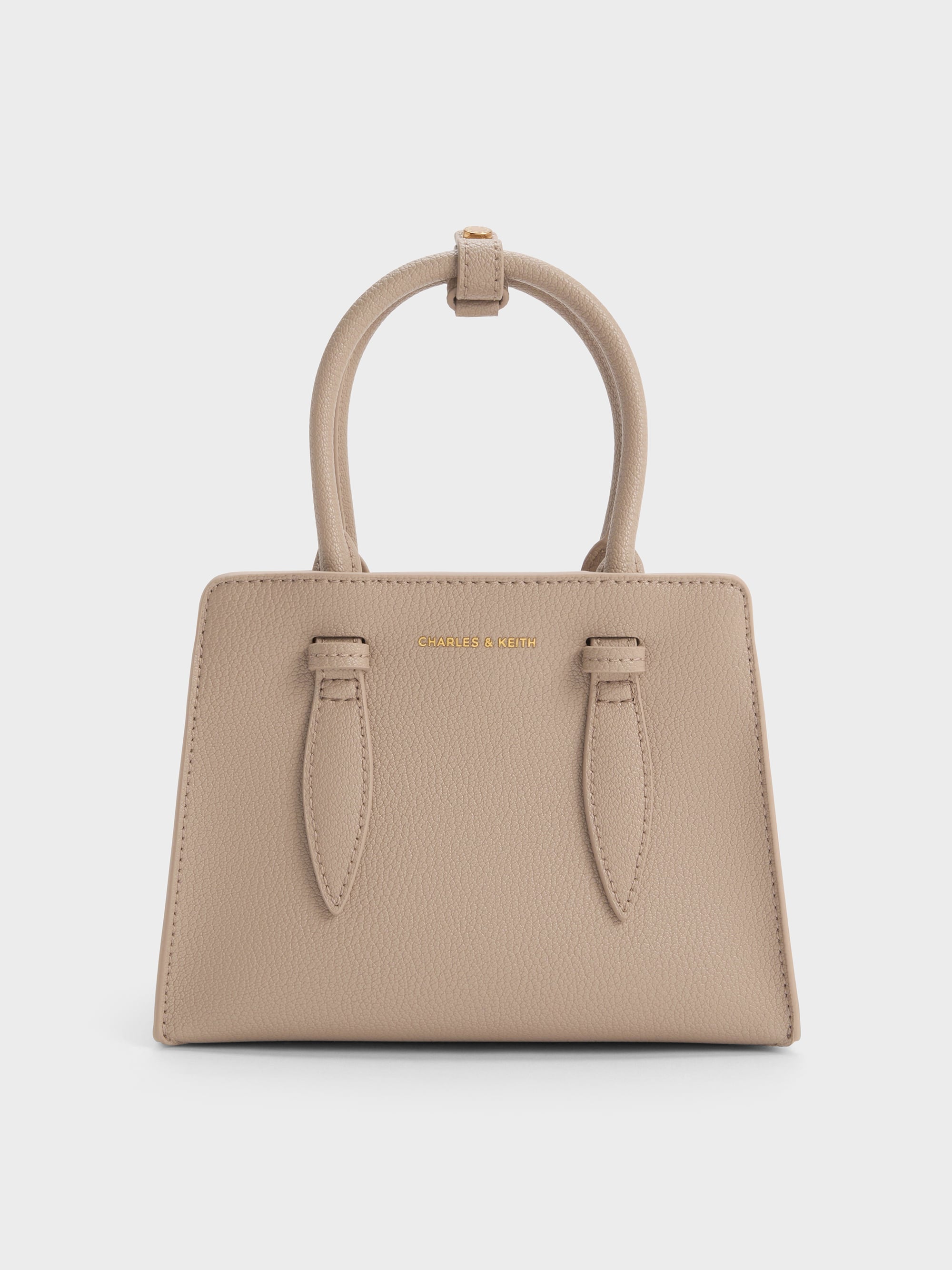 Taupe Allyn Structured Trapeze Tote Bag - Taupe - CHARLES & KEITH NL